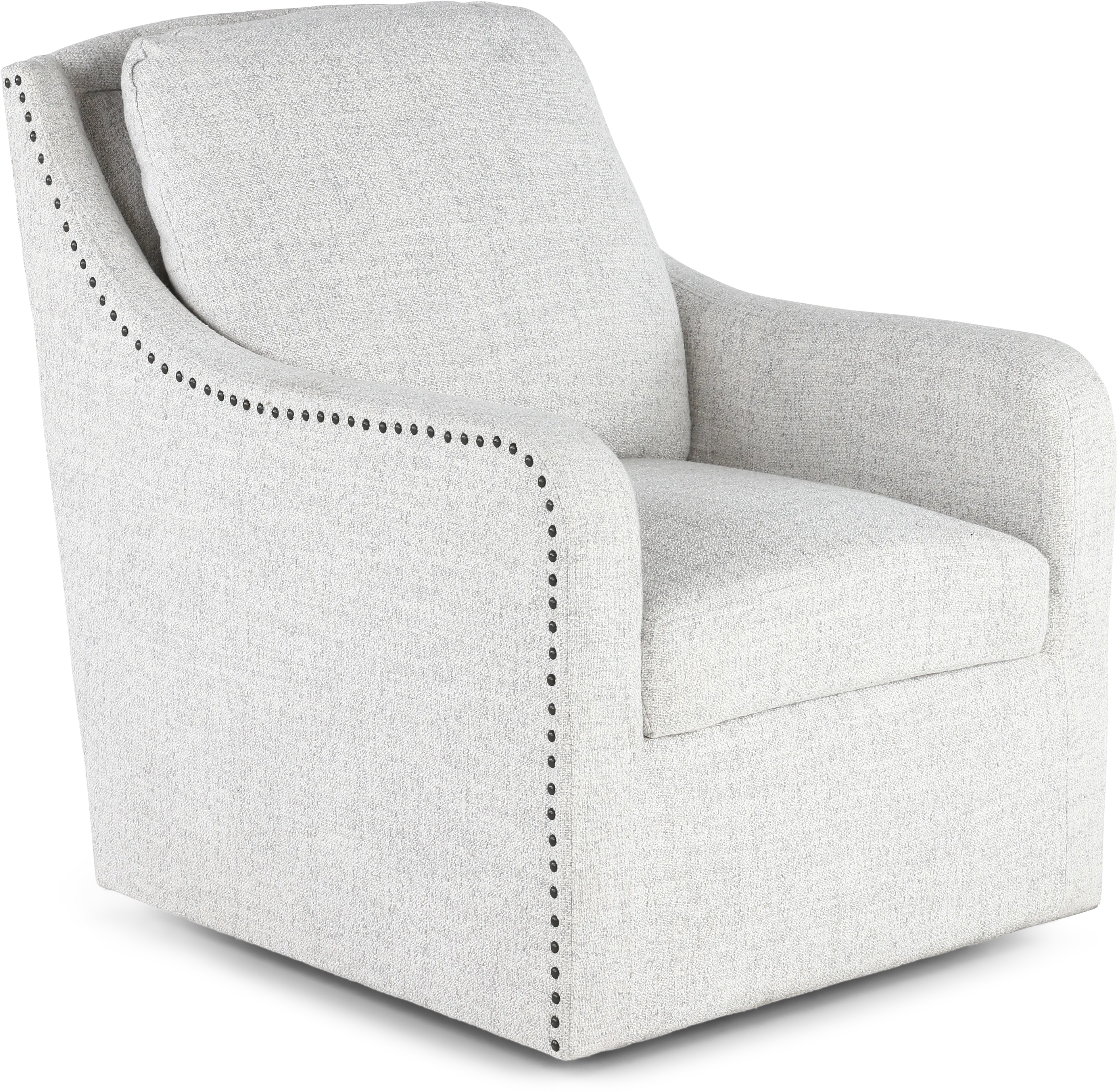 Anna Gray and White Swivel Accent Chair-1