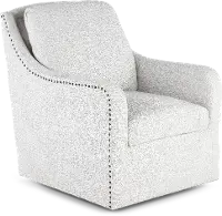 Anna Gray and White Swivel Accent Chair