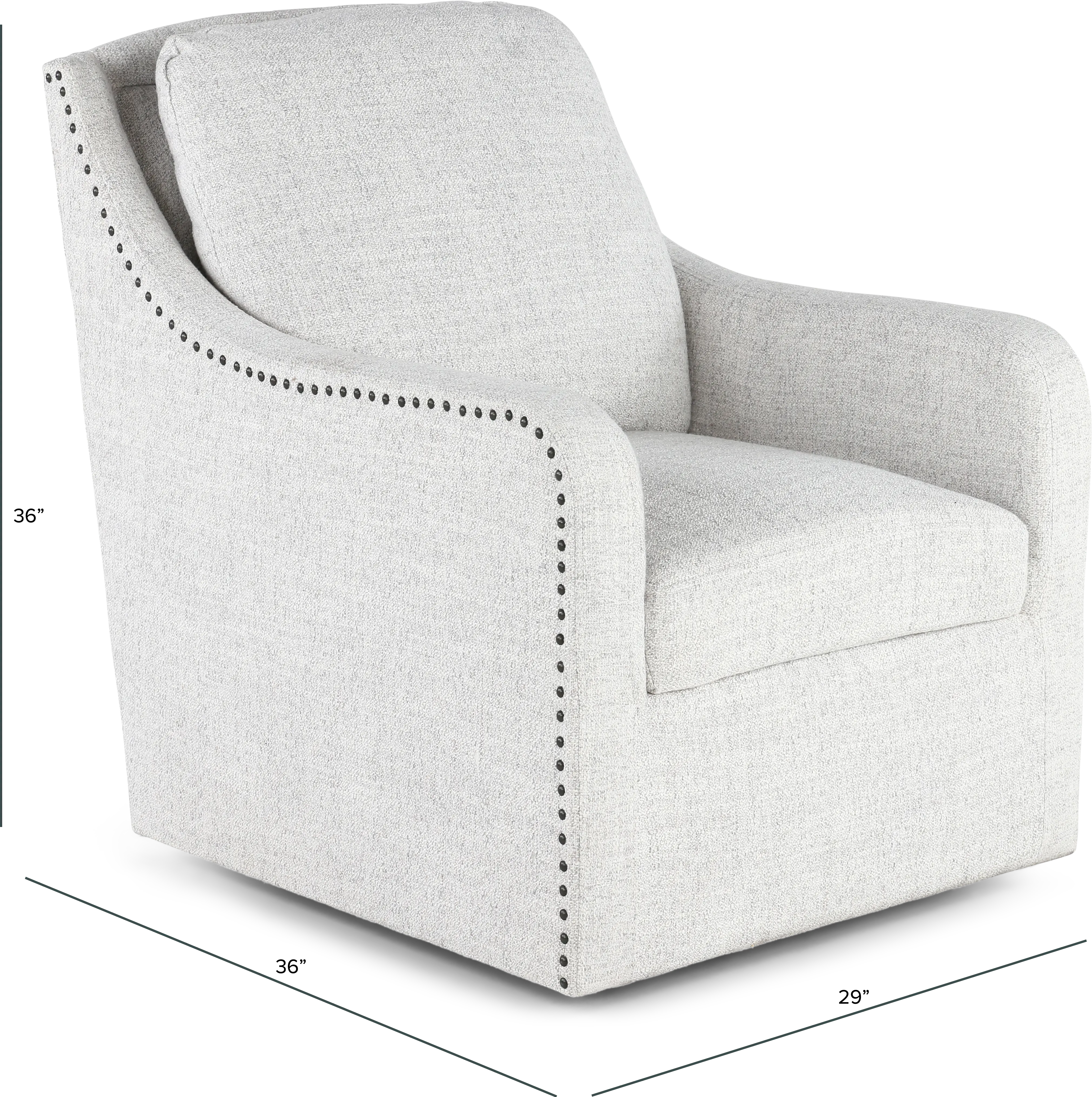 Anna Gray and White Swivel Accent Chair-3
