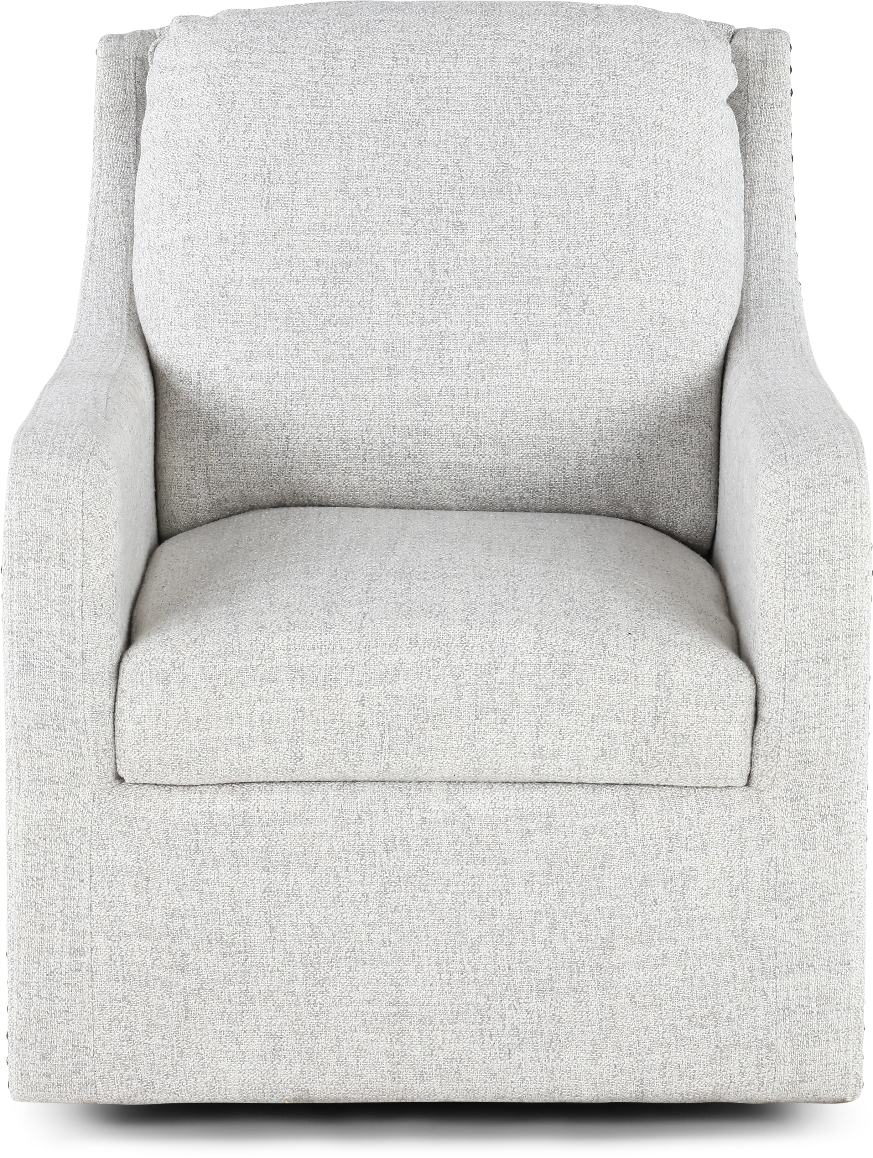 Anna Gray and White Swivel Accent Chair-4