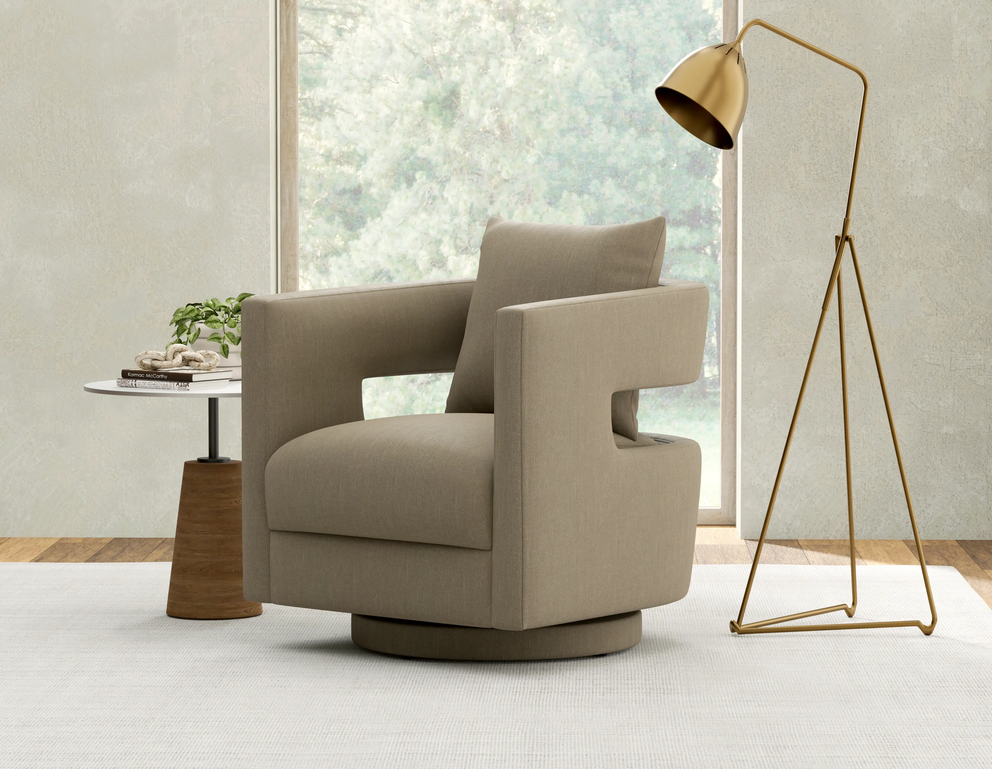 Jude Tan Swivel Accent Chair-2