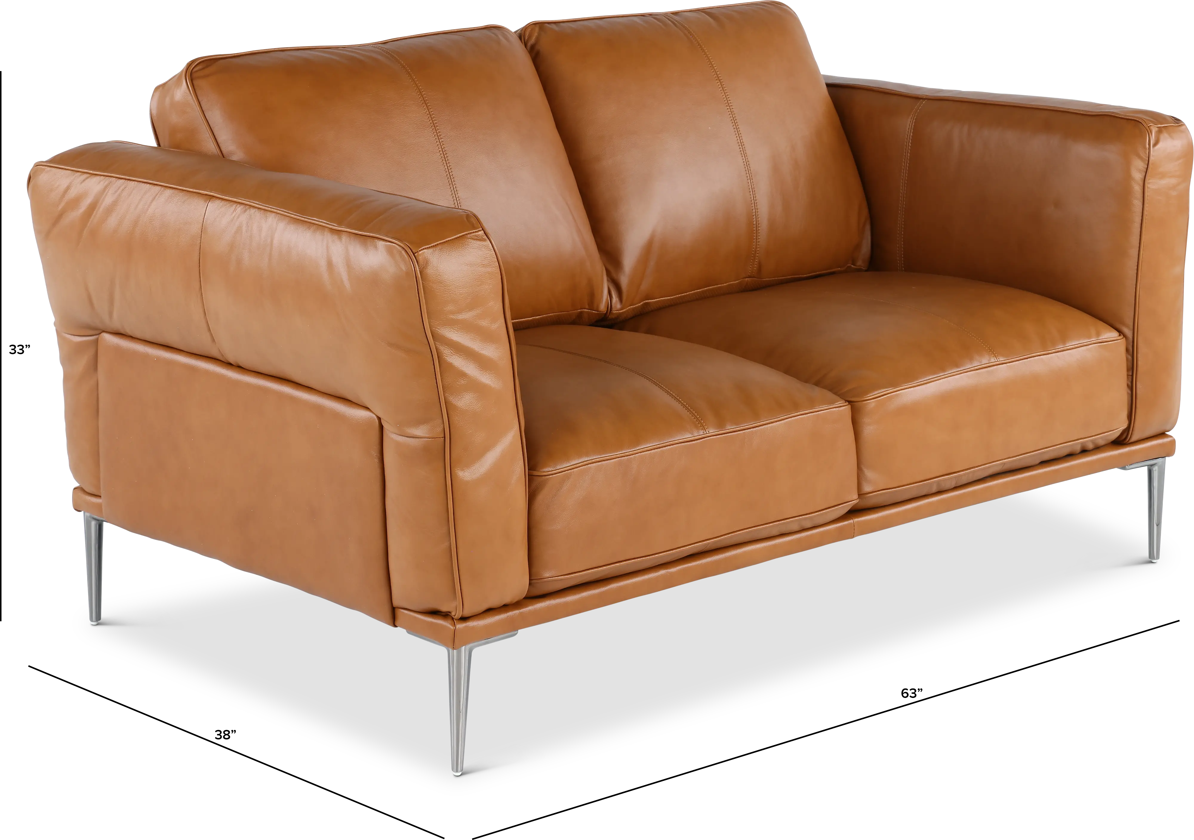 Oasis Tan Leather Loveseat-4
