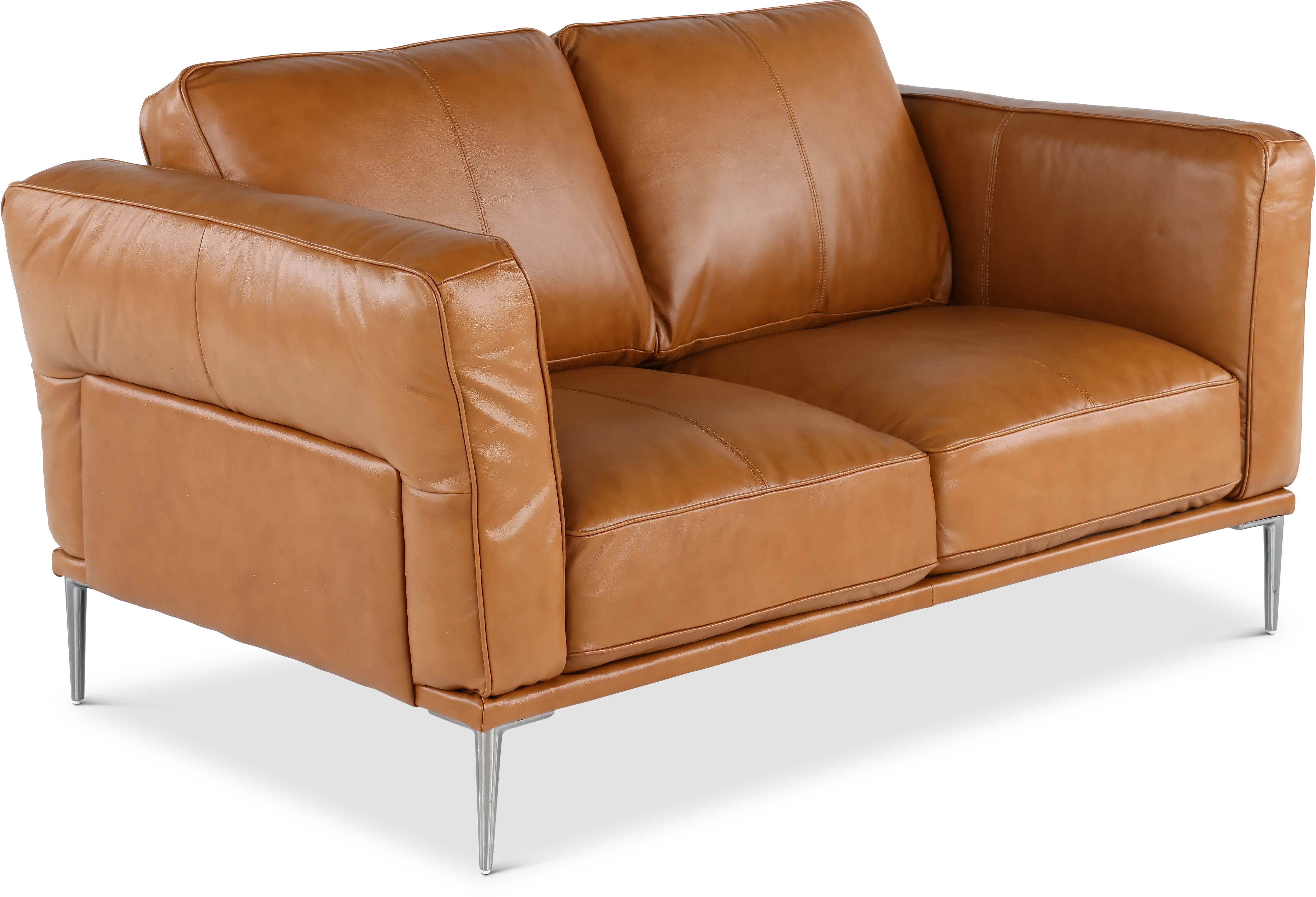 Oasis Tan Leather Loveseat-5