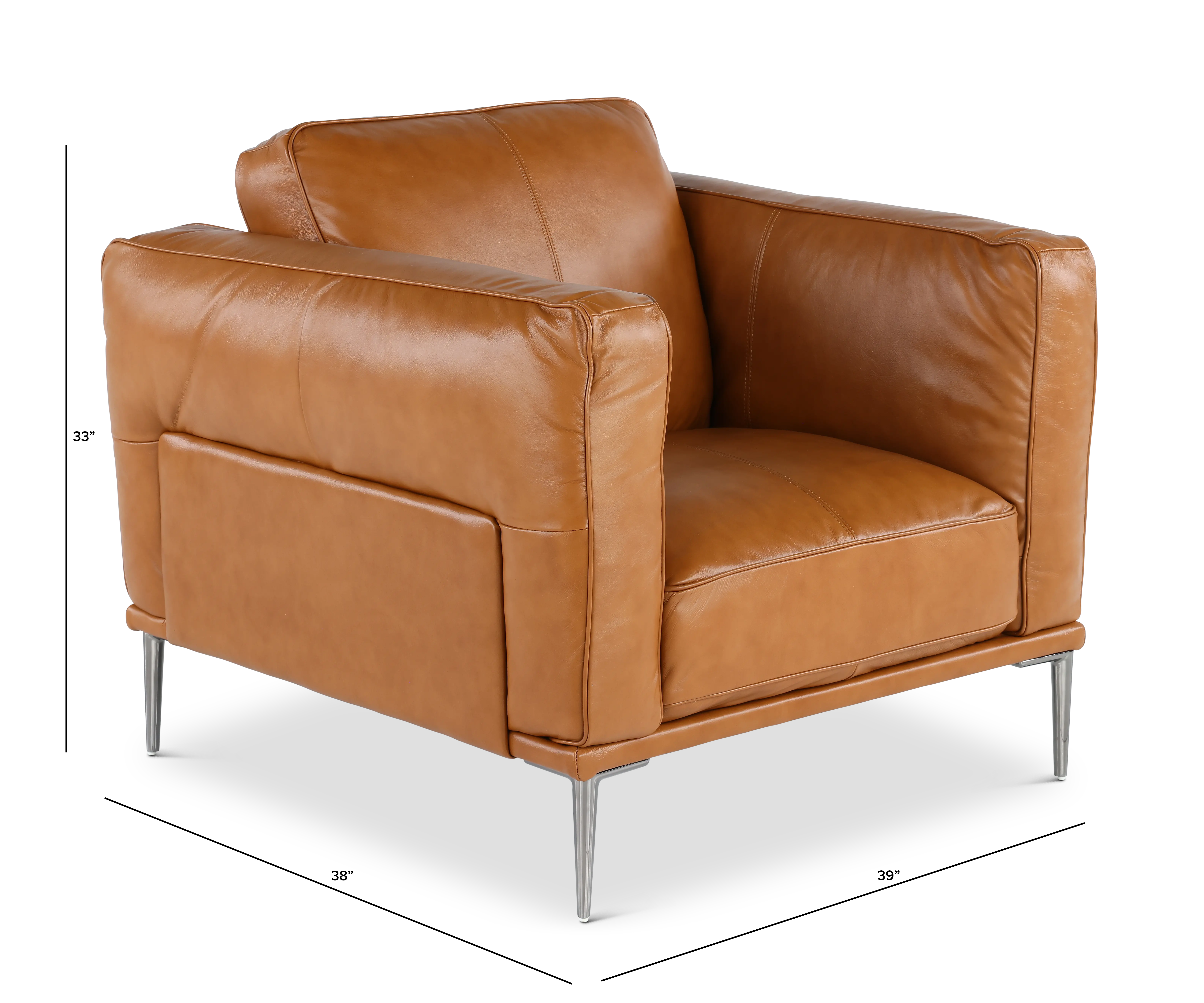 Oasis Tan Leather Chair-3