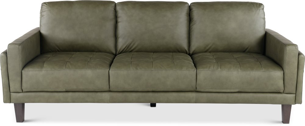 Guernsey Green Leather Sofa