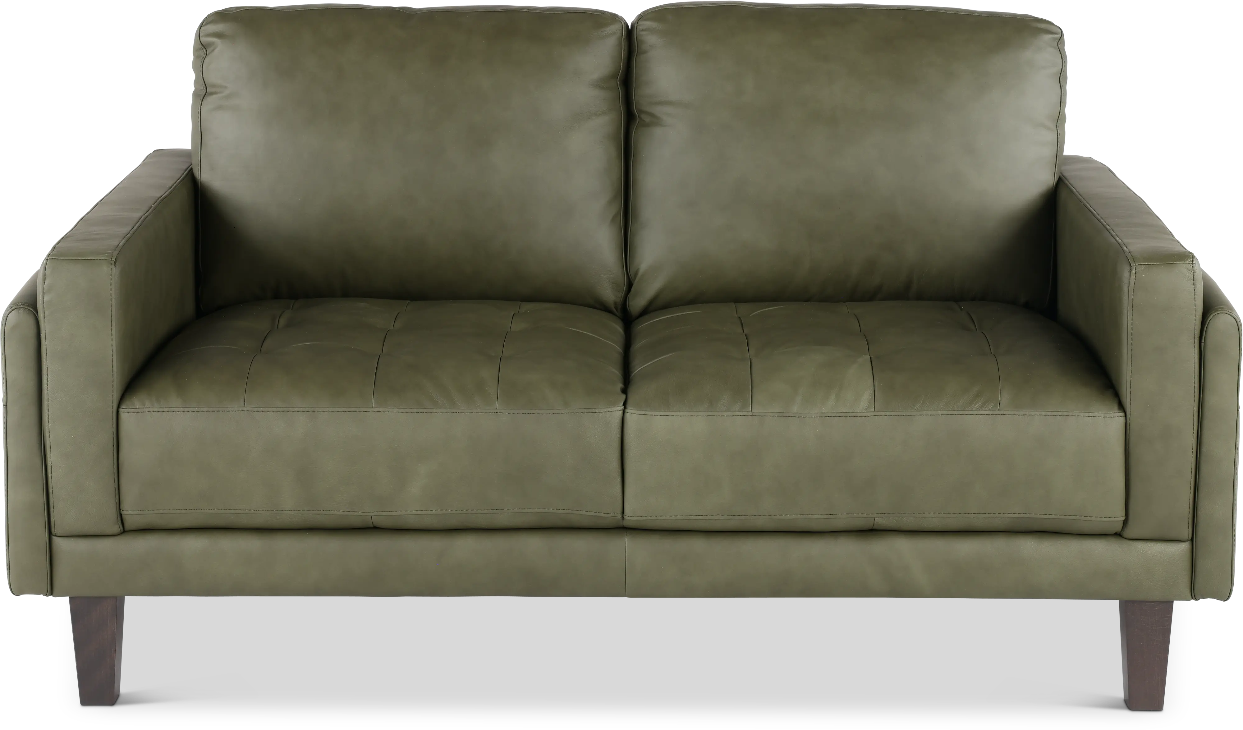 Guernsey Evergreen Leather Loveseat-1