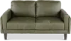 Guernsey Evergreen Leather Loveseat