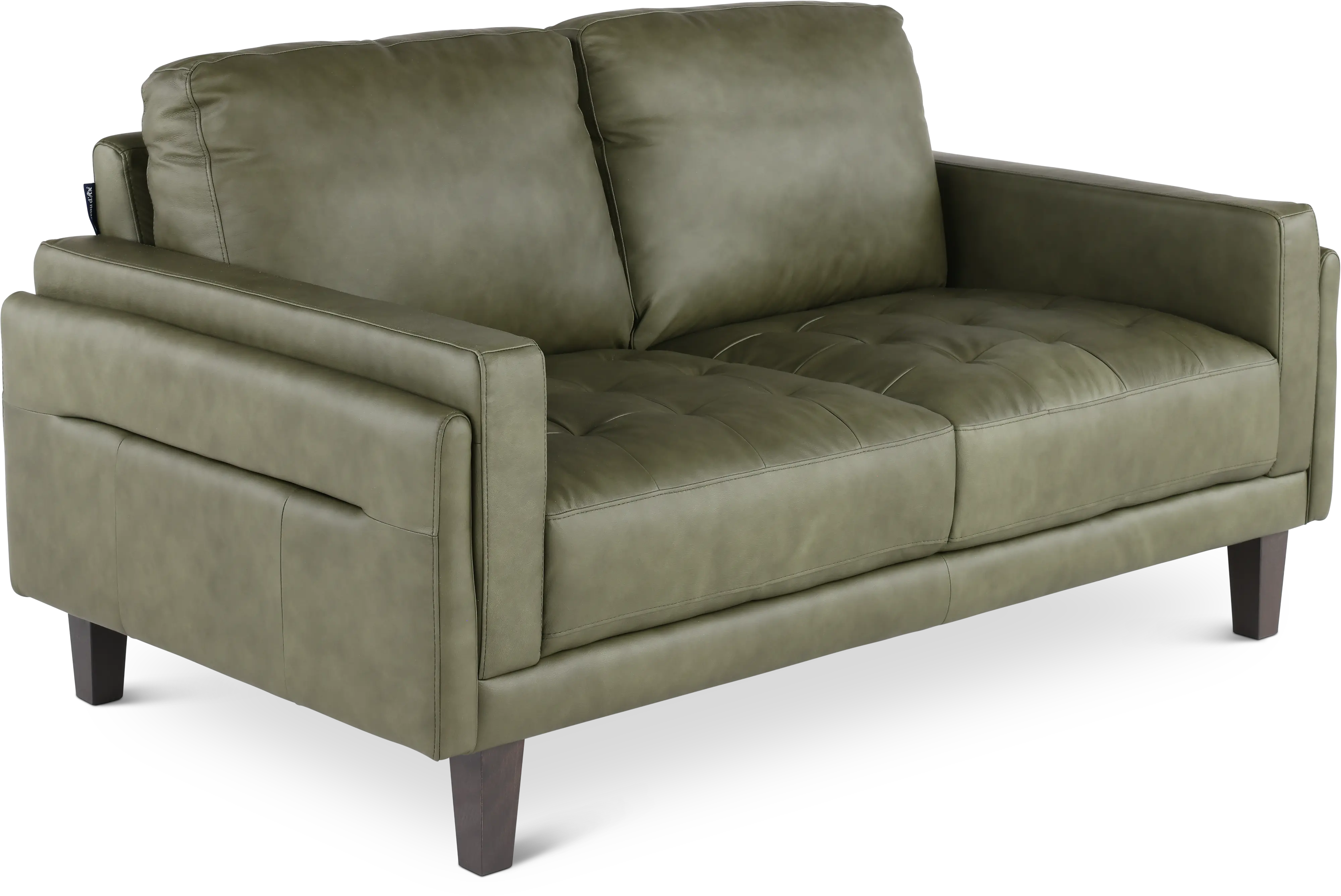 Guernsey Evergreen Leather Loveseat-4