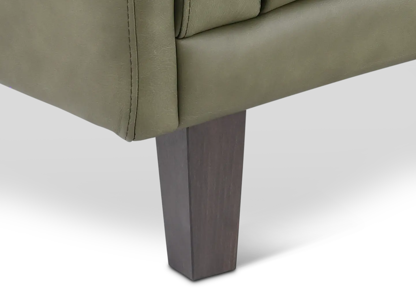 Guernsey Evergreen Leather Loveseat-7