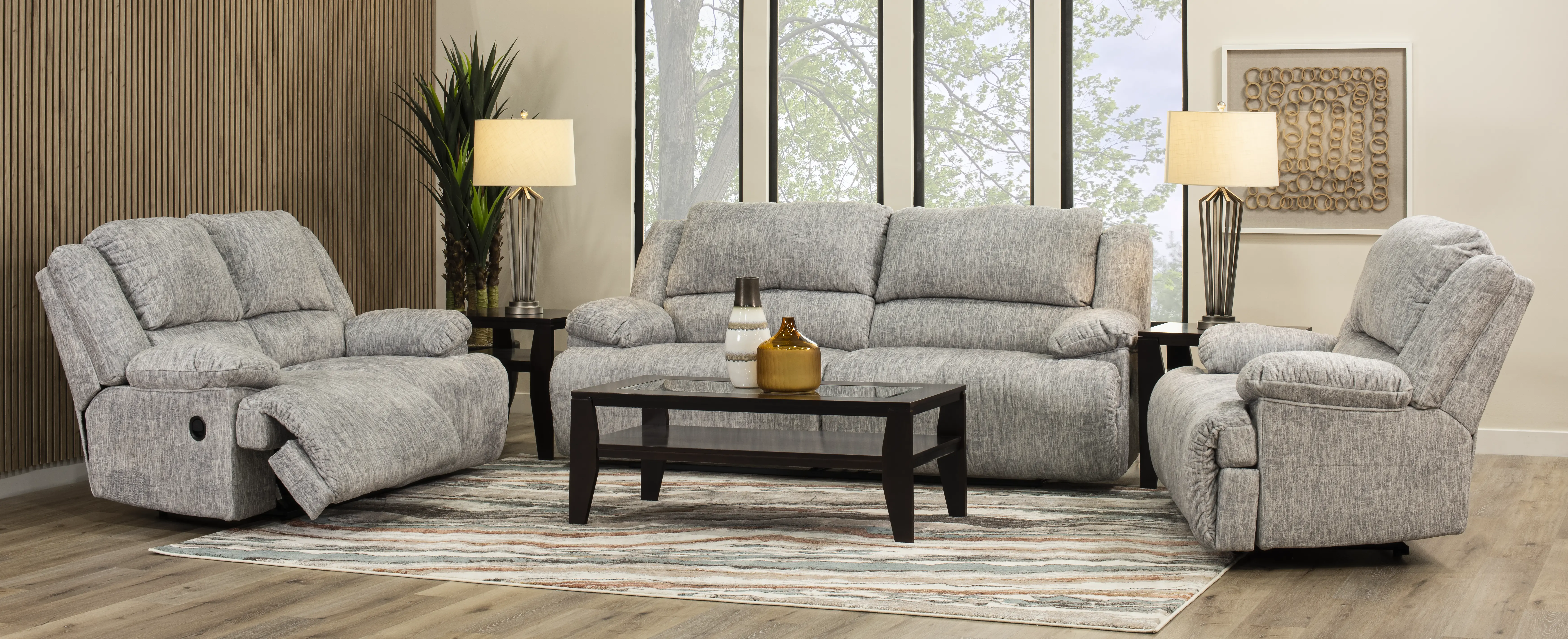 Mcclelland Gray Oversized Manual Reclining Sofa-2
