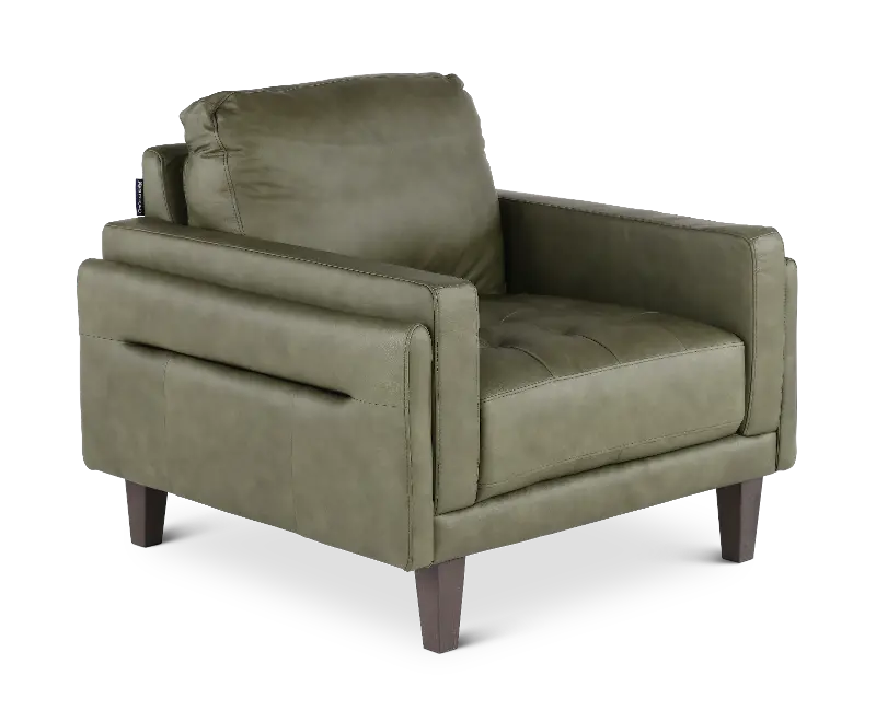 Guernsey Green Leather Chair