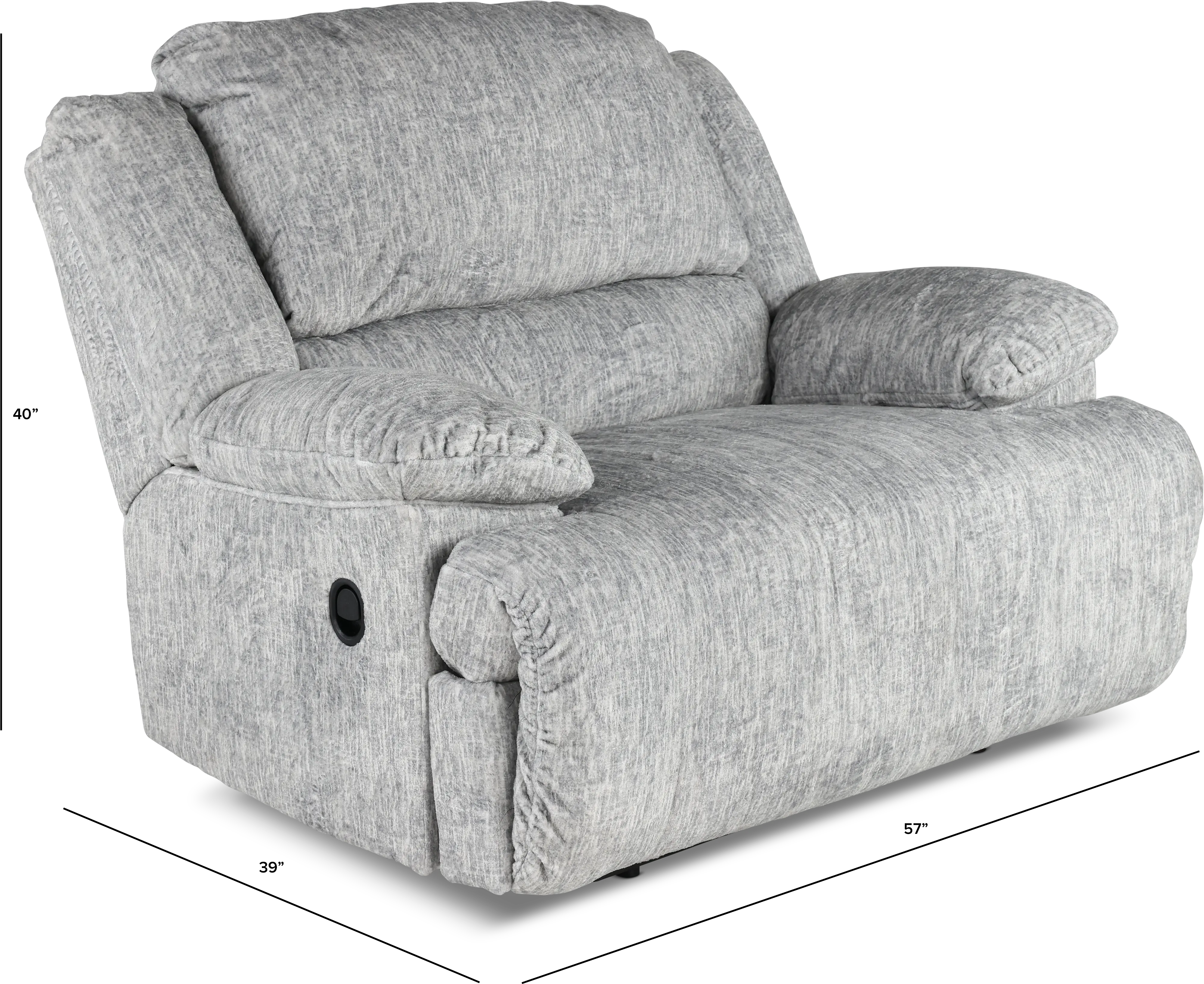 Mcclelland Gray Oversized Manual Recliner-3