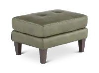Guernsey Green Leather Ottoman