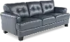 Manhattan Blue Leather Sofa