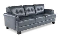 Manhattan Blue Leather Sofa