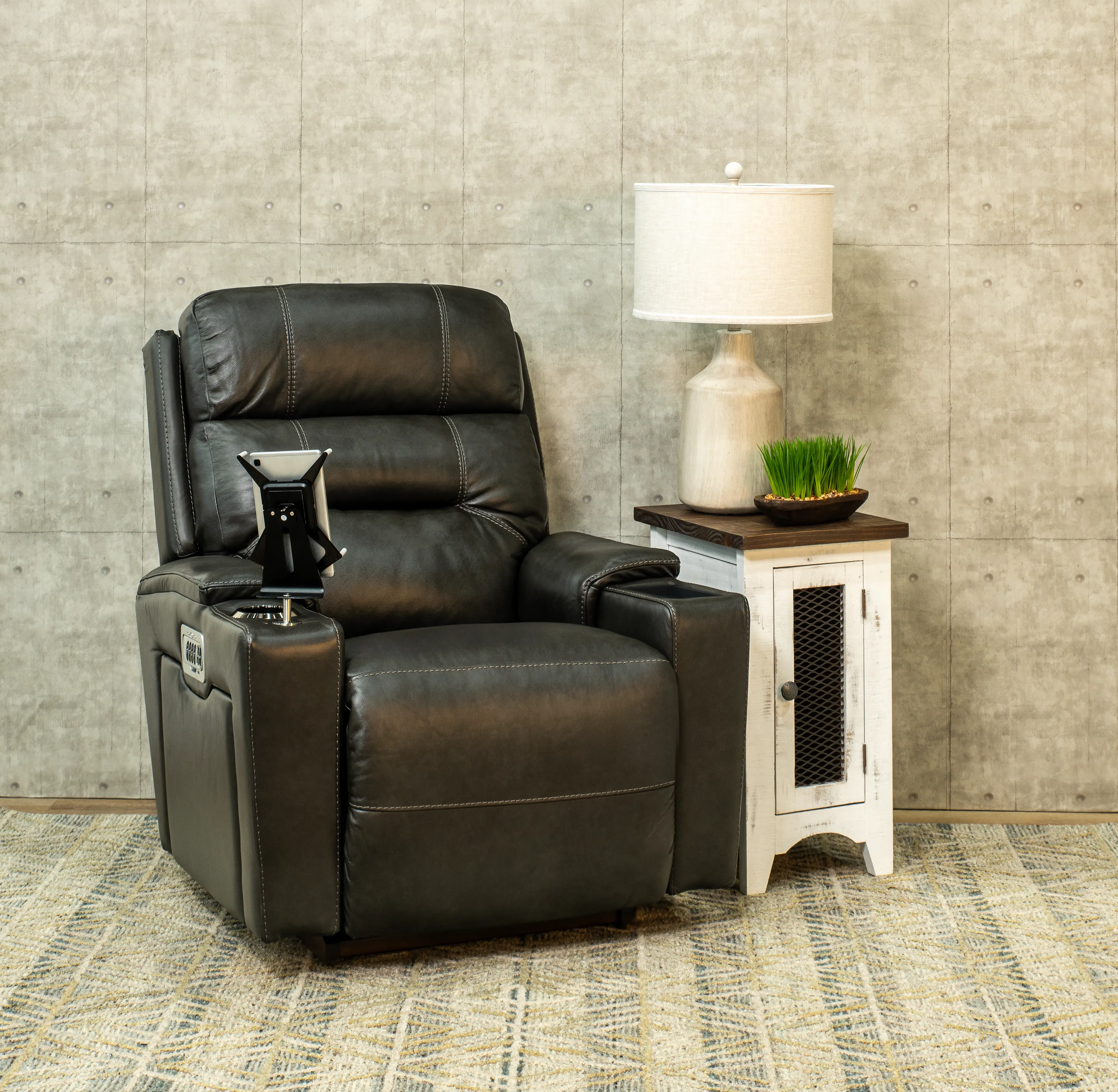 10X-762/LB180459 Neo Charcoal Power Rocker Recliner with Headarest and Lumbar-2