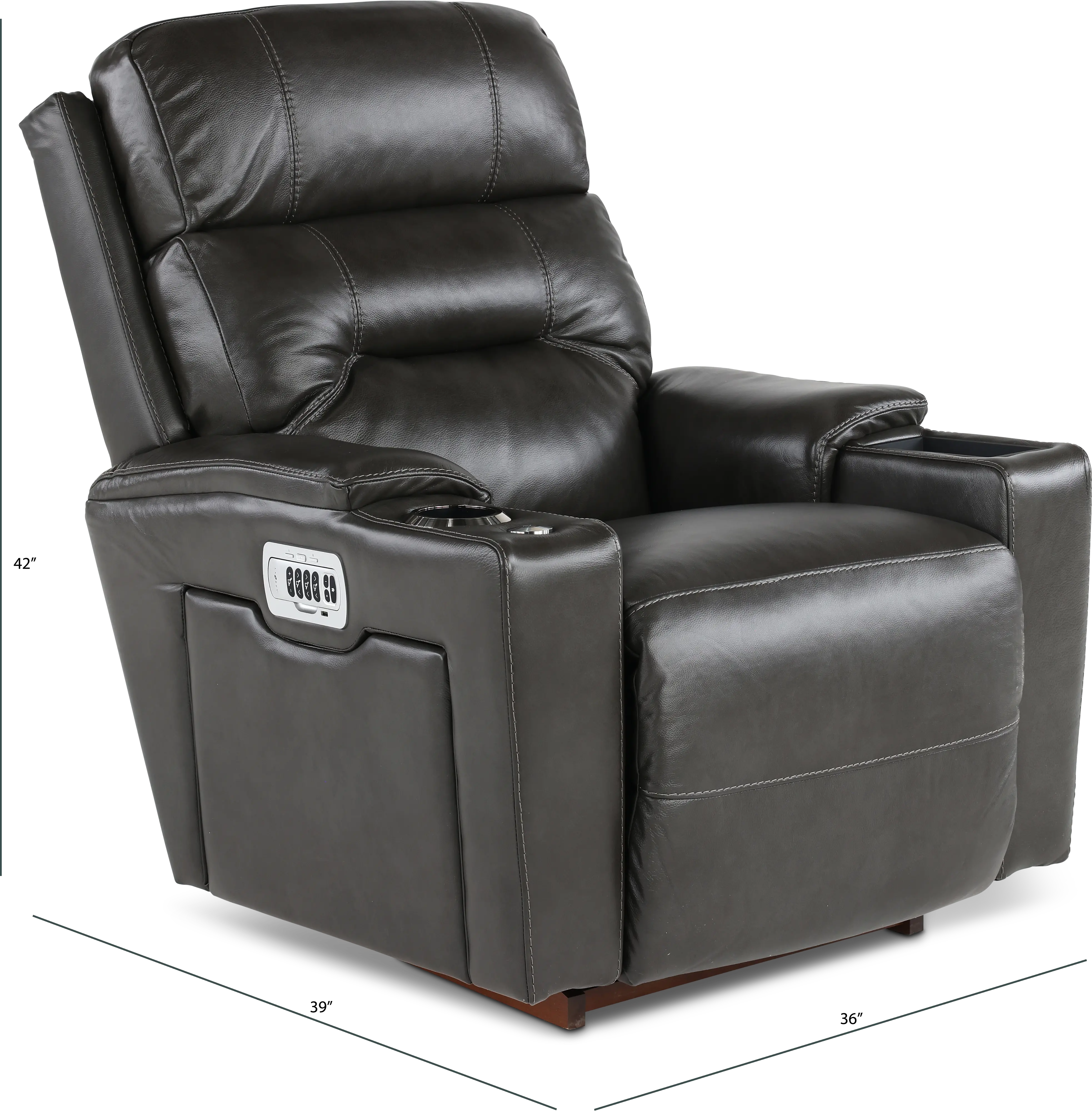 10X-762/LB180459 Neo Charcoal Power Rocker Recliner with Headarest and Lumbar-3