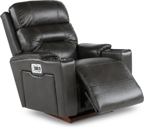 Neo Charcoal Power Rocker Recliner with Headarest and Lumbar