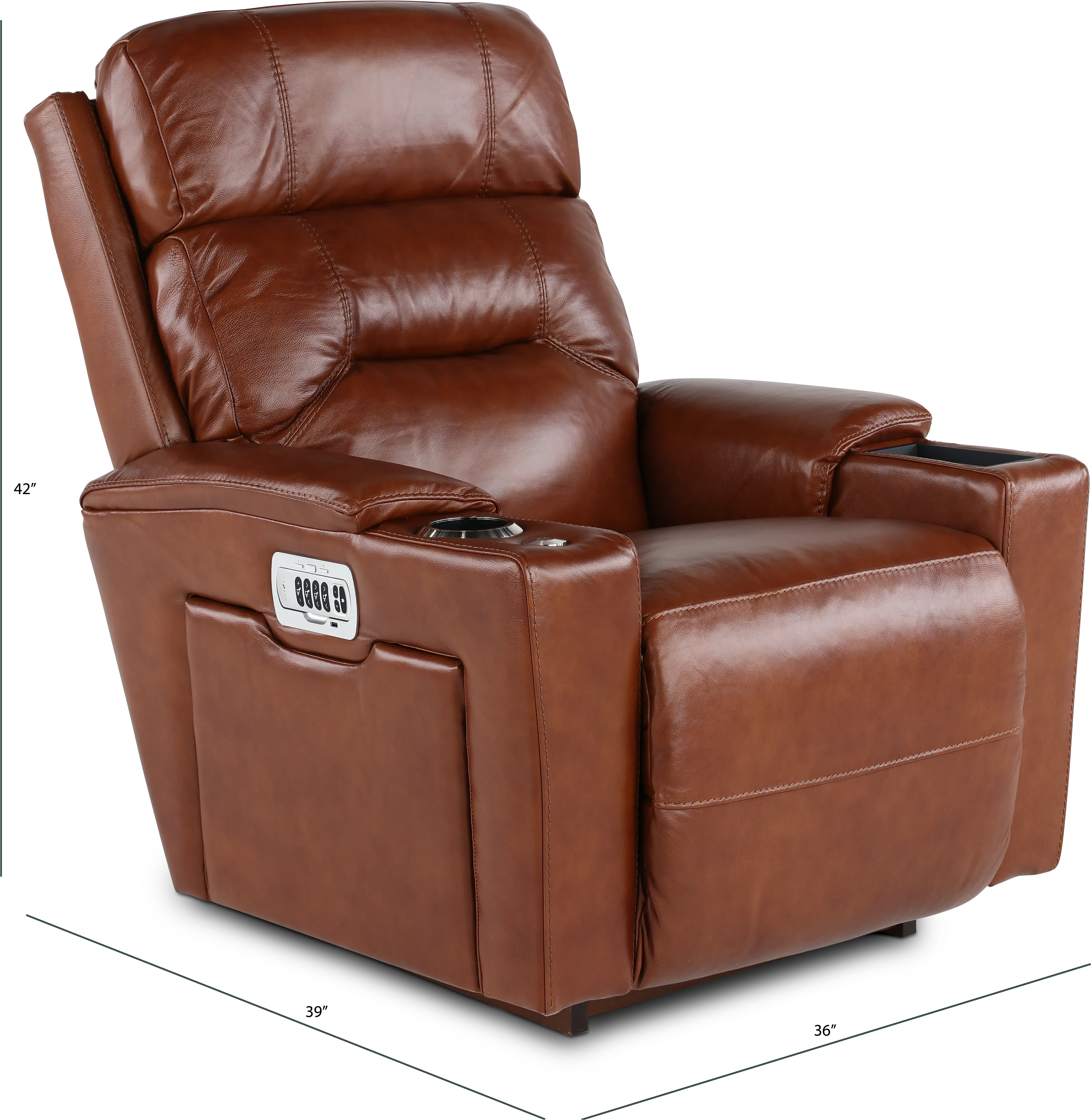 10X-762/LB180474 Neo Cognac Power Rocker Recliner with Headarest and Lumbar-3