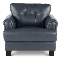 Manhattan Blue Leather Chair