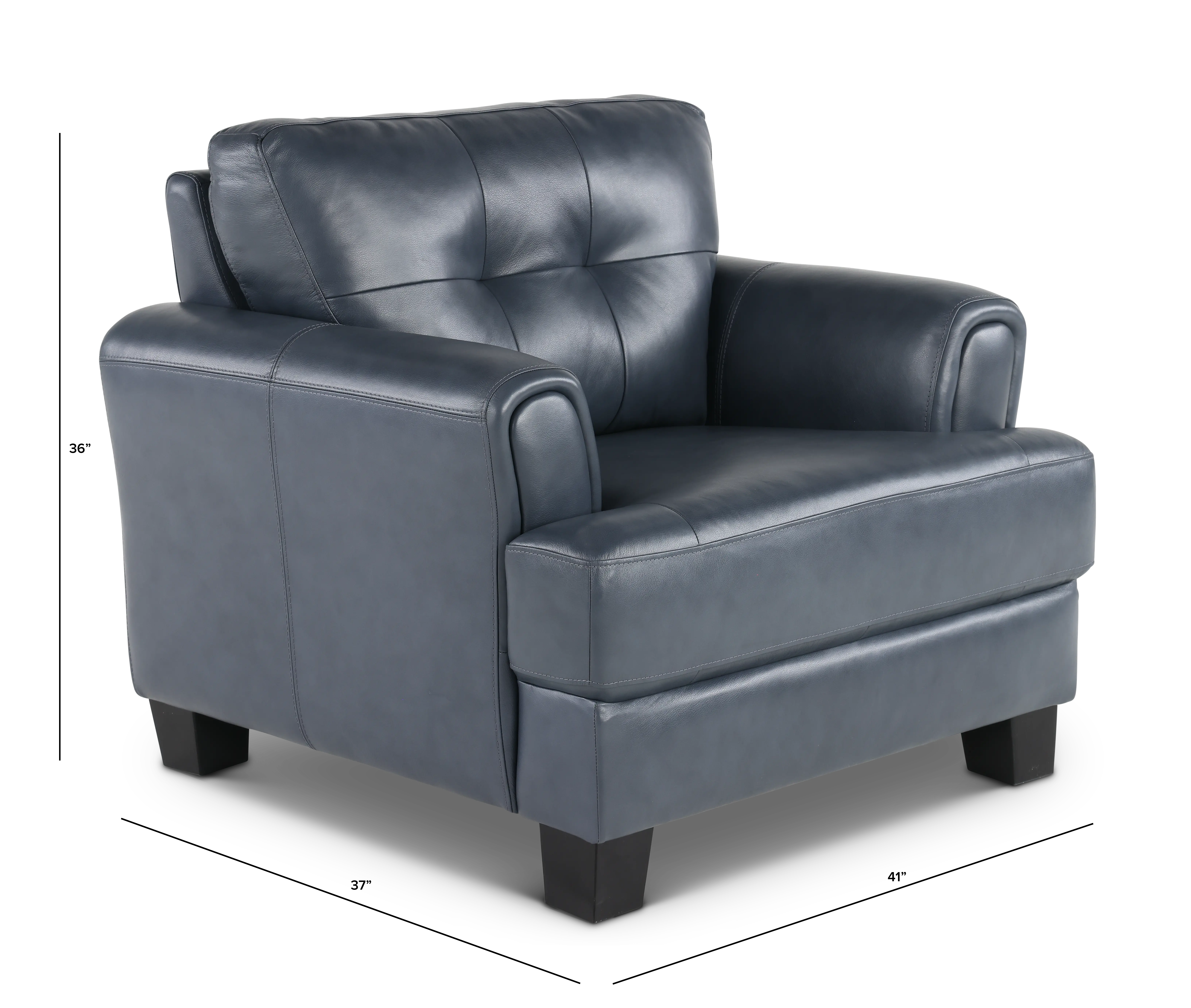 Manhattan Blue Leather Chair-3