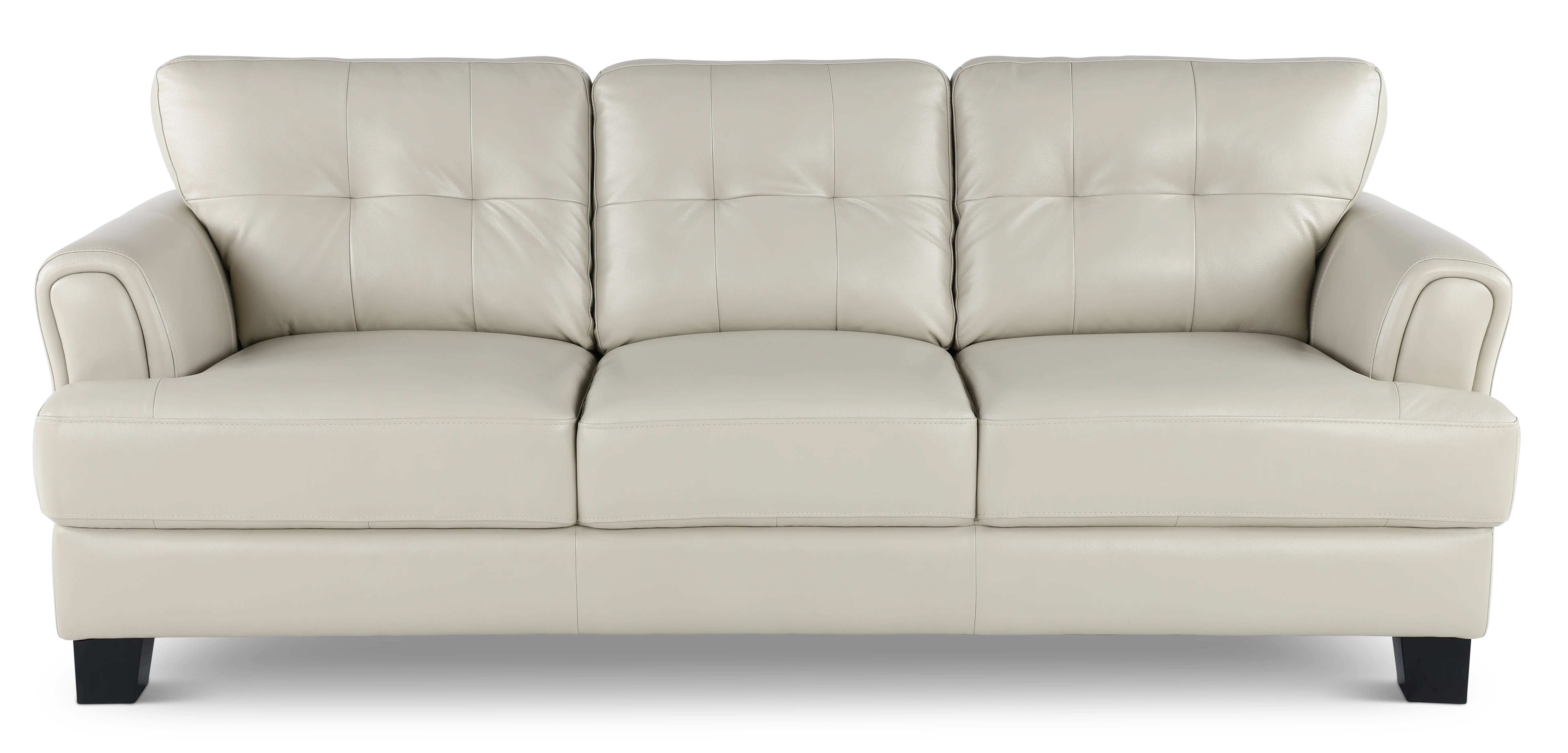 Manhattan Off White Leather Sofa-1