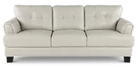 Manhattan Off White Leather Sofa