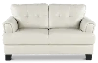 Manhattan Off White Leather Loveseat