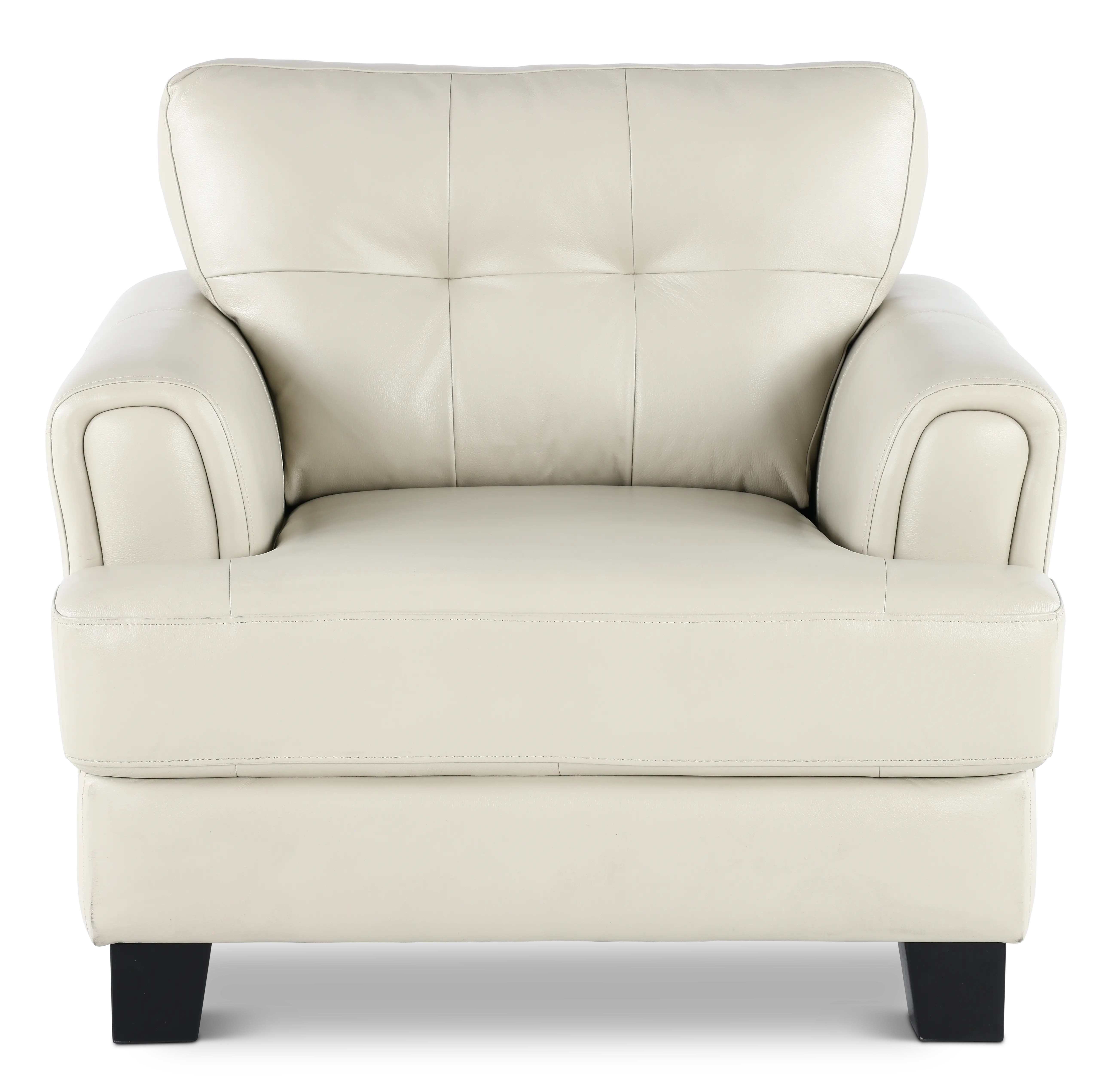Manhattan Off White Leather Chair-1