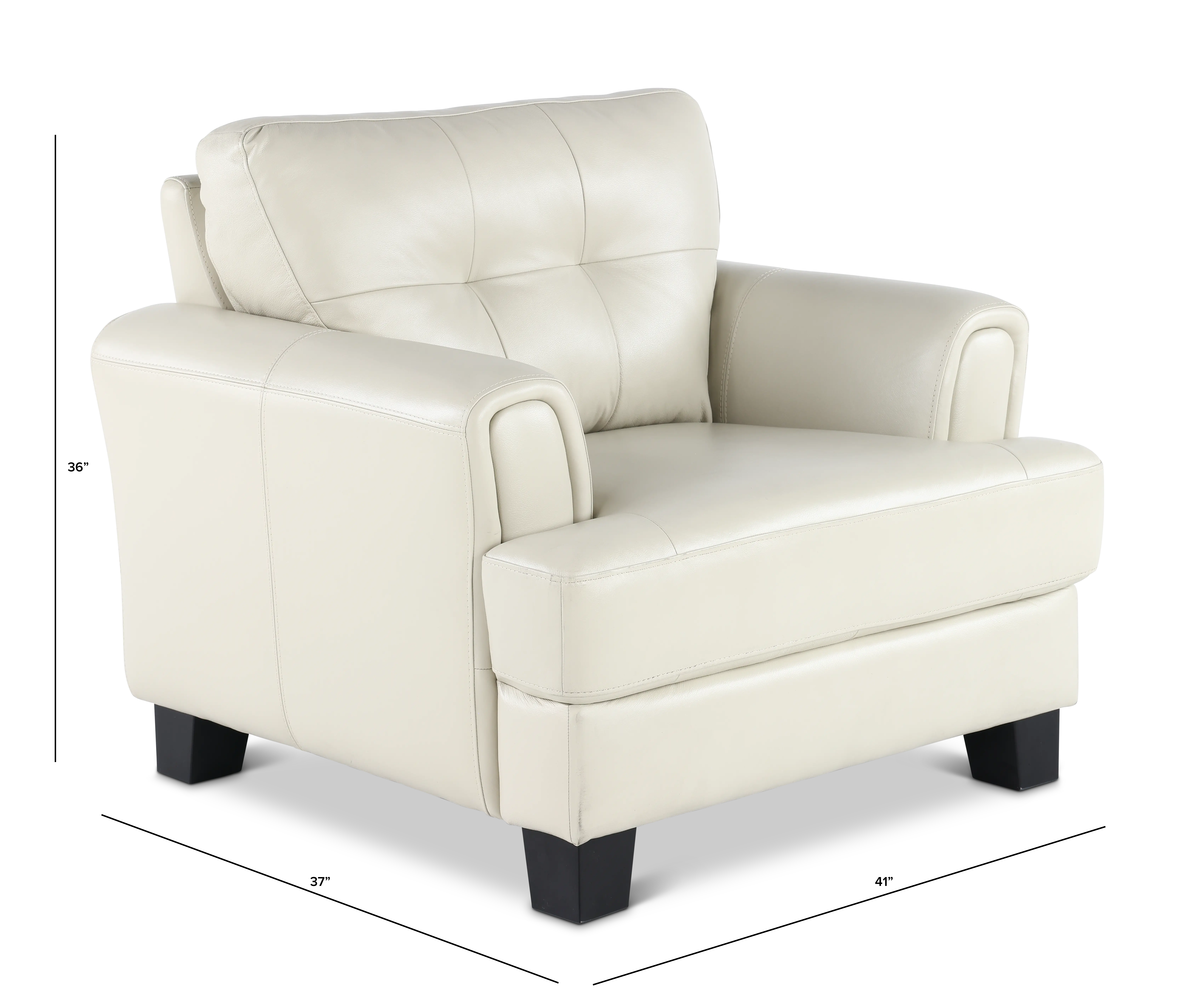 Manhattan Off White Leather Chair-3