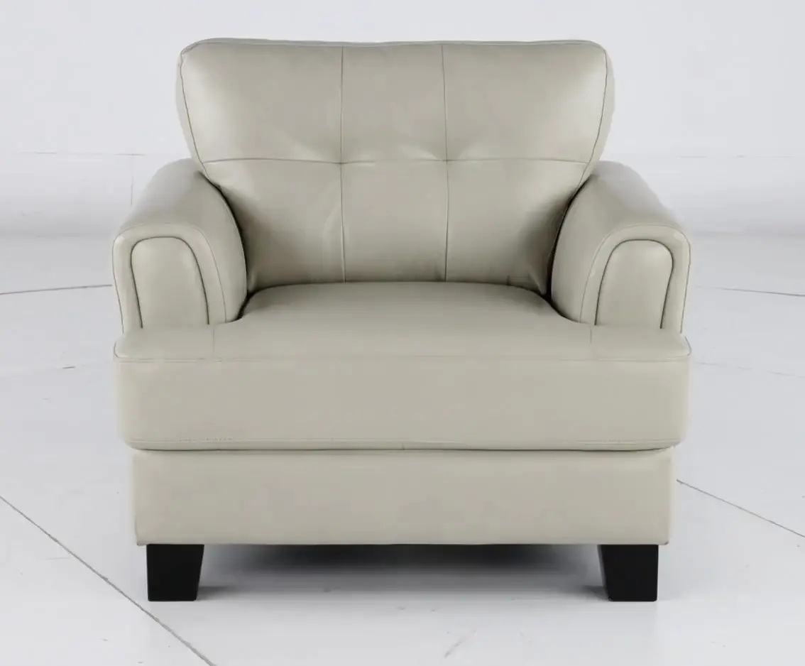 Manhattan Off White Leather Chair-6