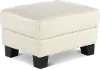 Manhattan Off-White Leather Ottoman