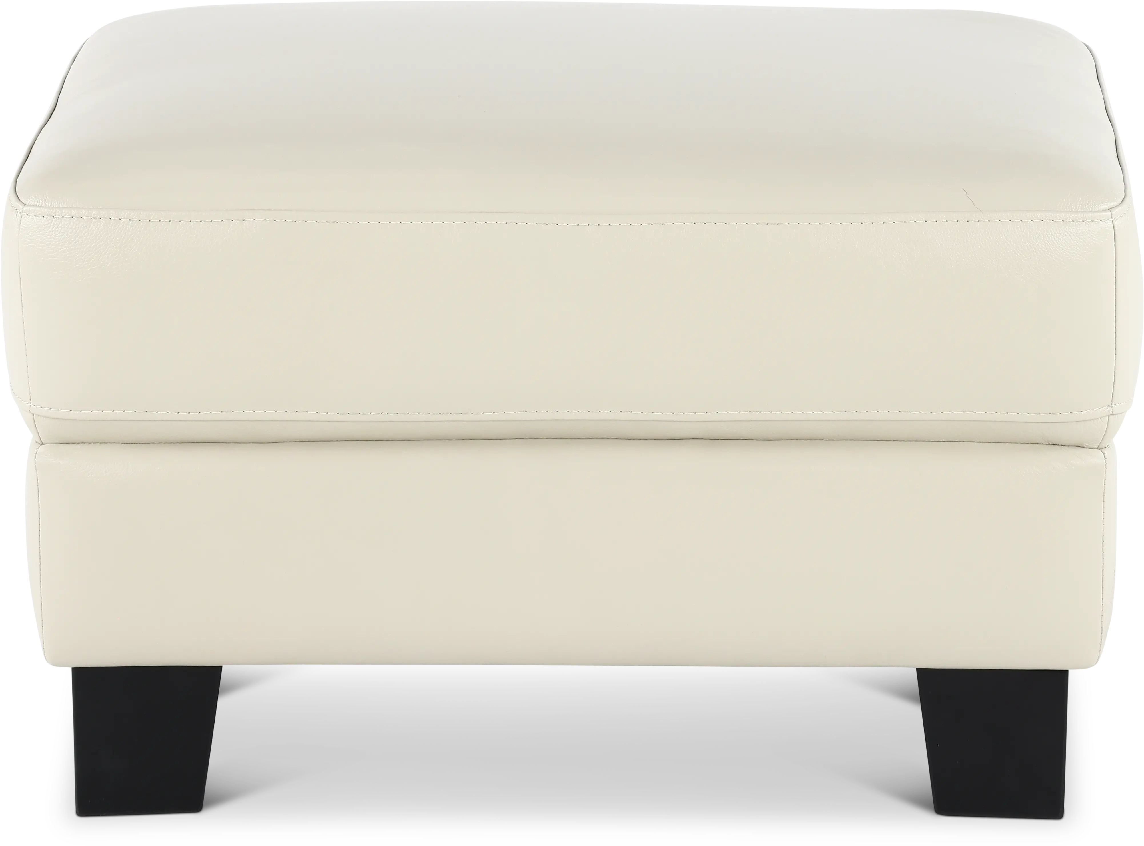 Manhattan Off White Leather Ottoman-5