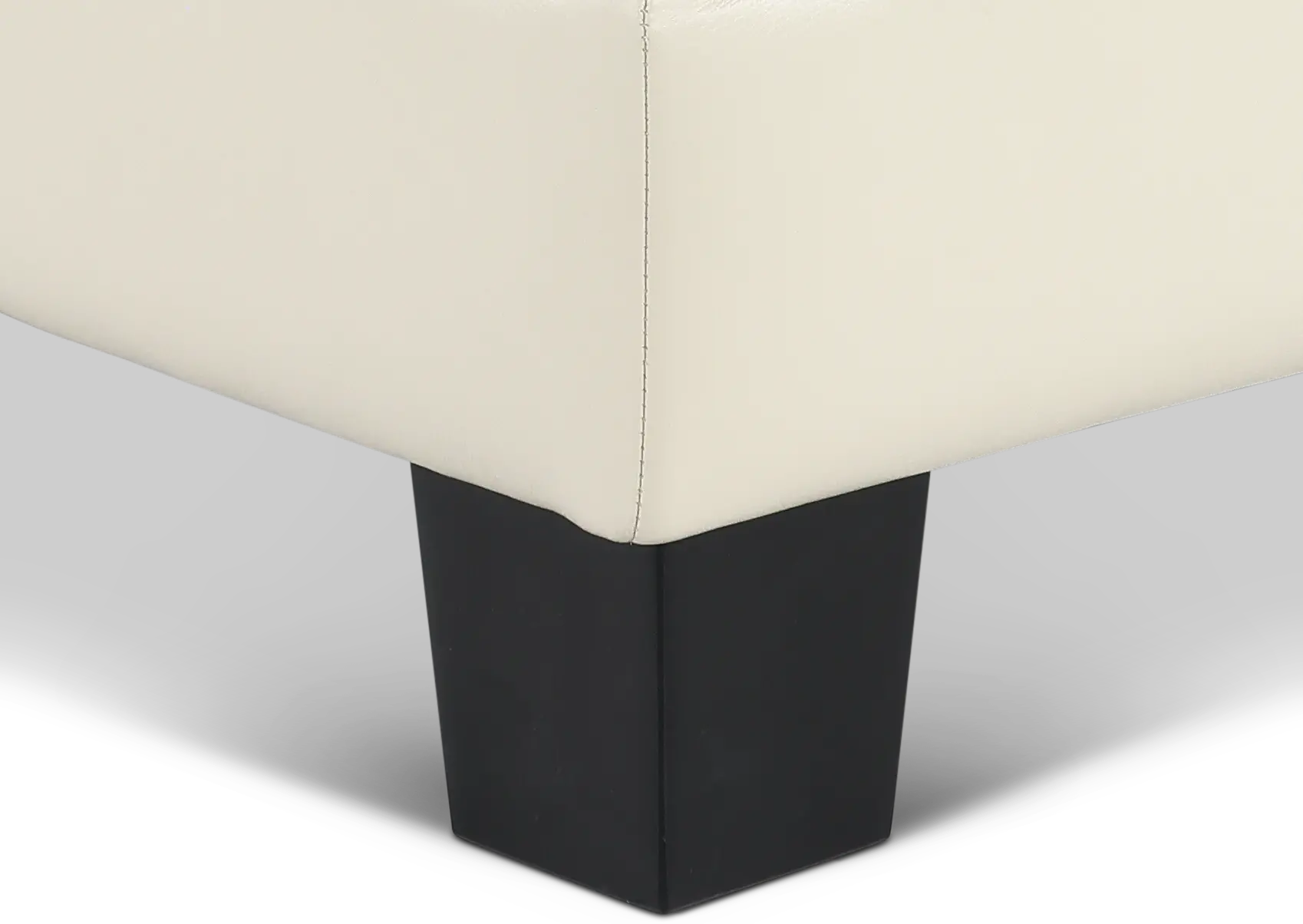 Manhattan Off White Leather Ottoman-7
