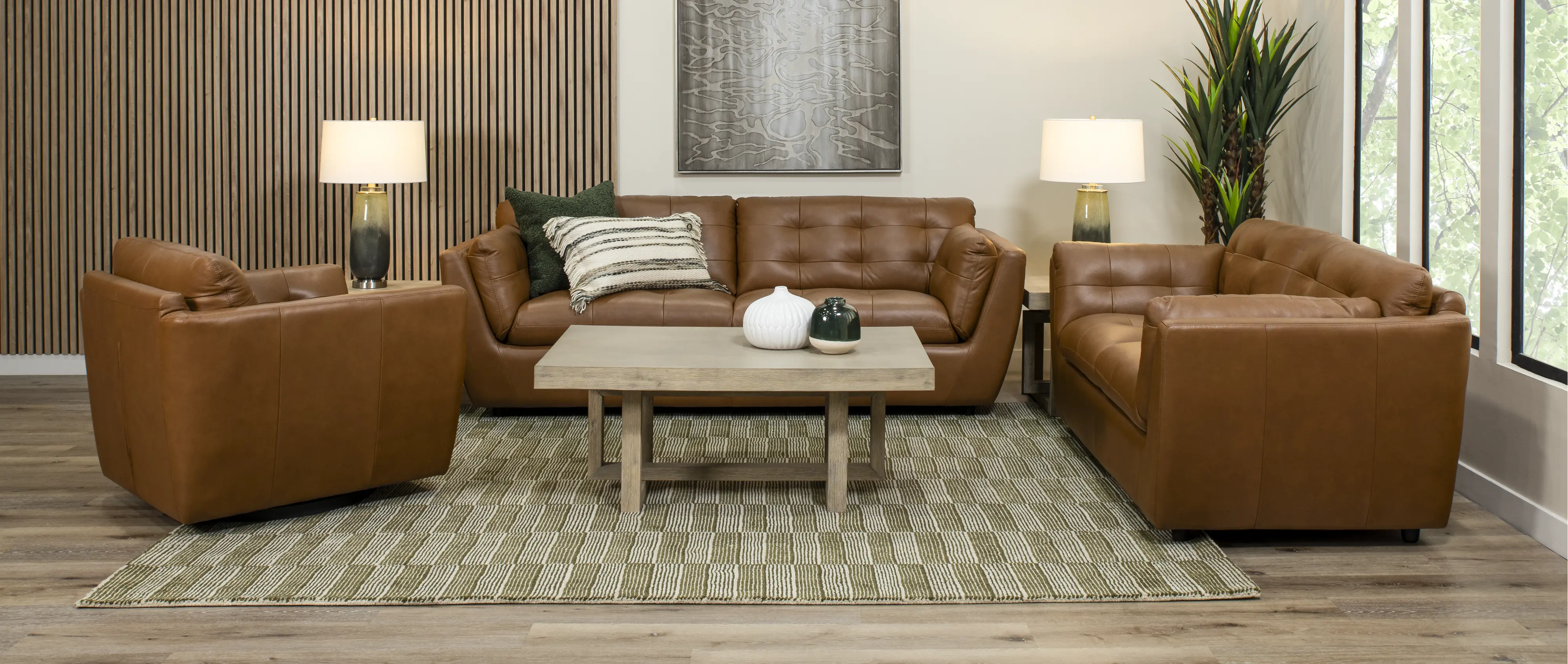 Tiffany Brown Leather Loveseat-2