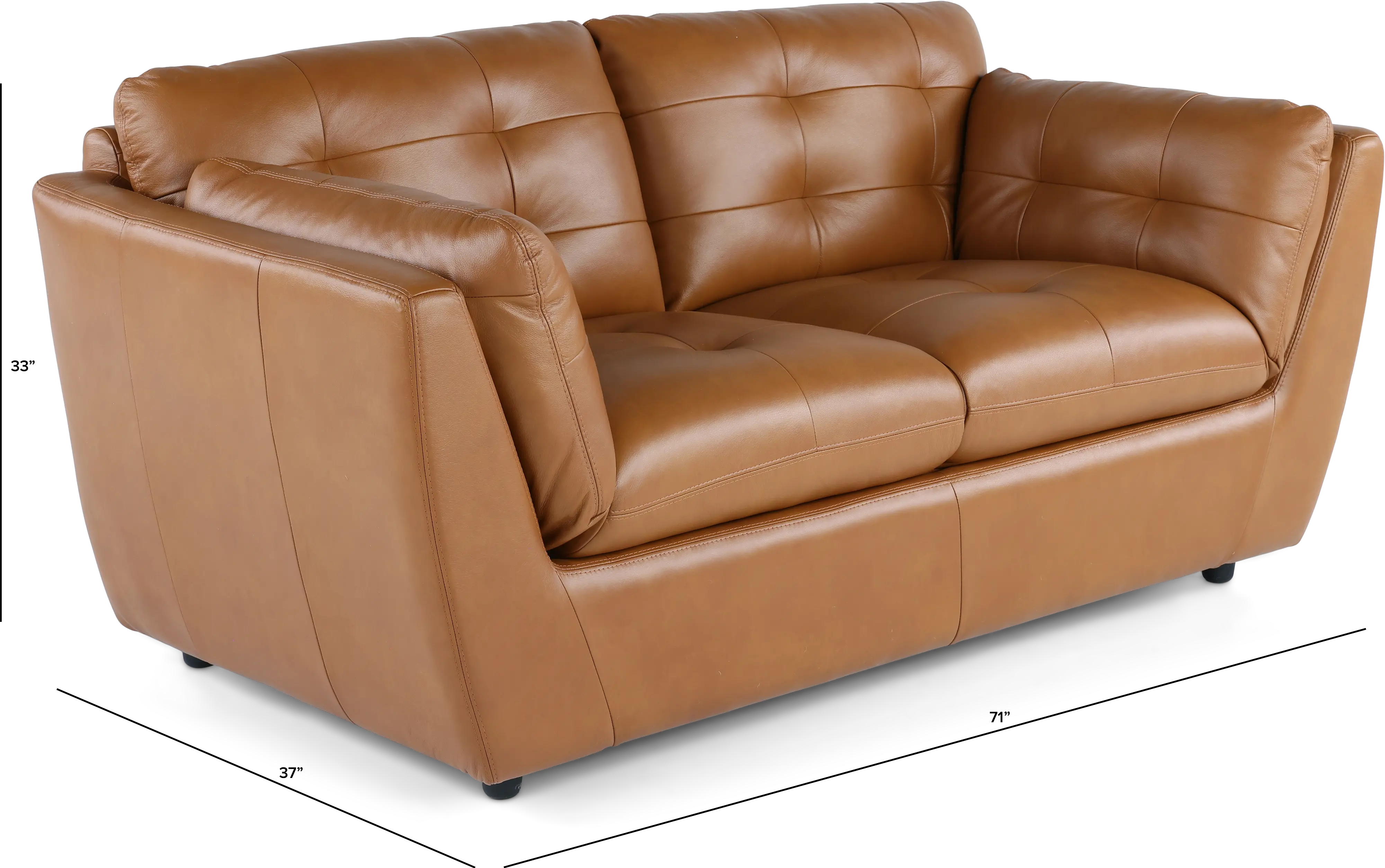 Tiffany Brown Leather Loveseat-3