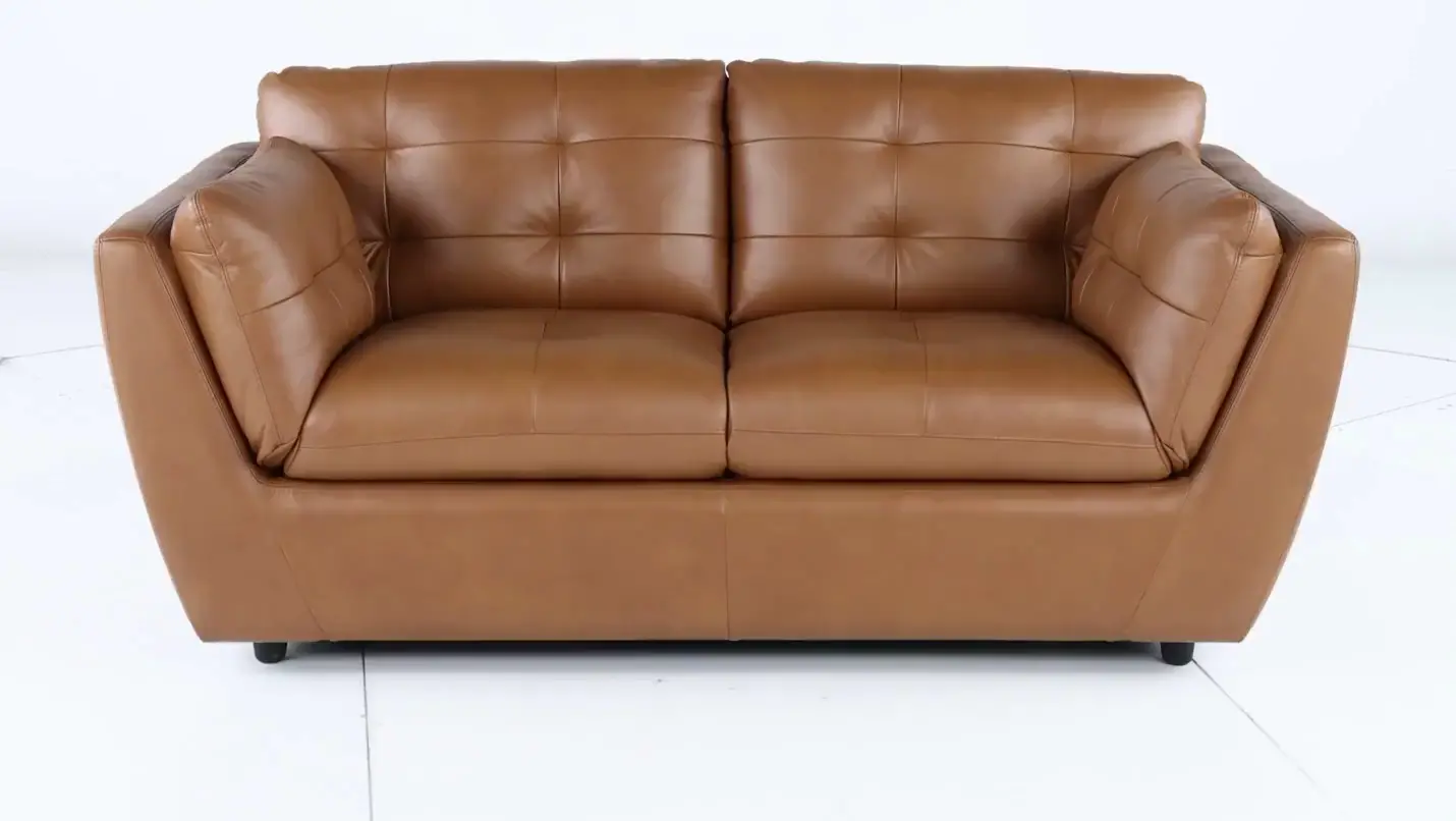 Tiffany Brown Leather Loveseat-5