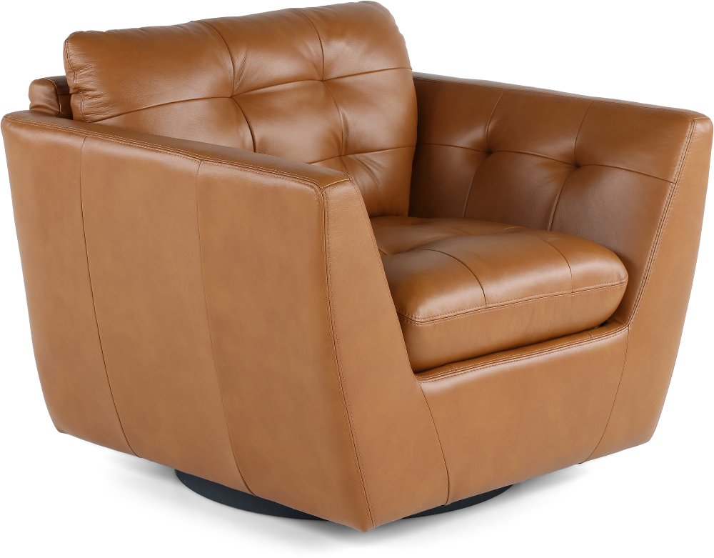 Tiffany Brown Leather Swivel Chair