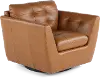Tiffany Brown Leather Swivel Chair