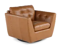 Tiffany Brown Leather Swivel Chair