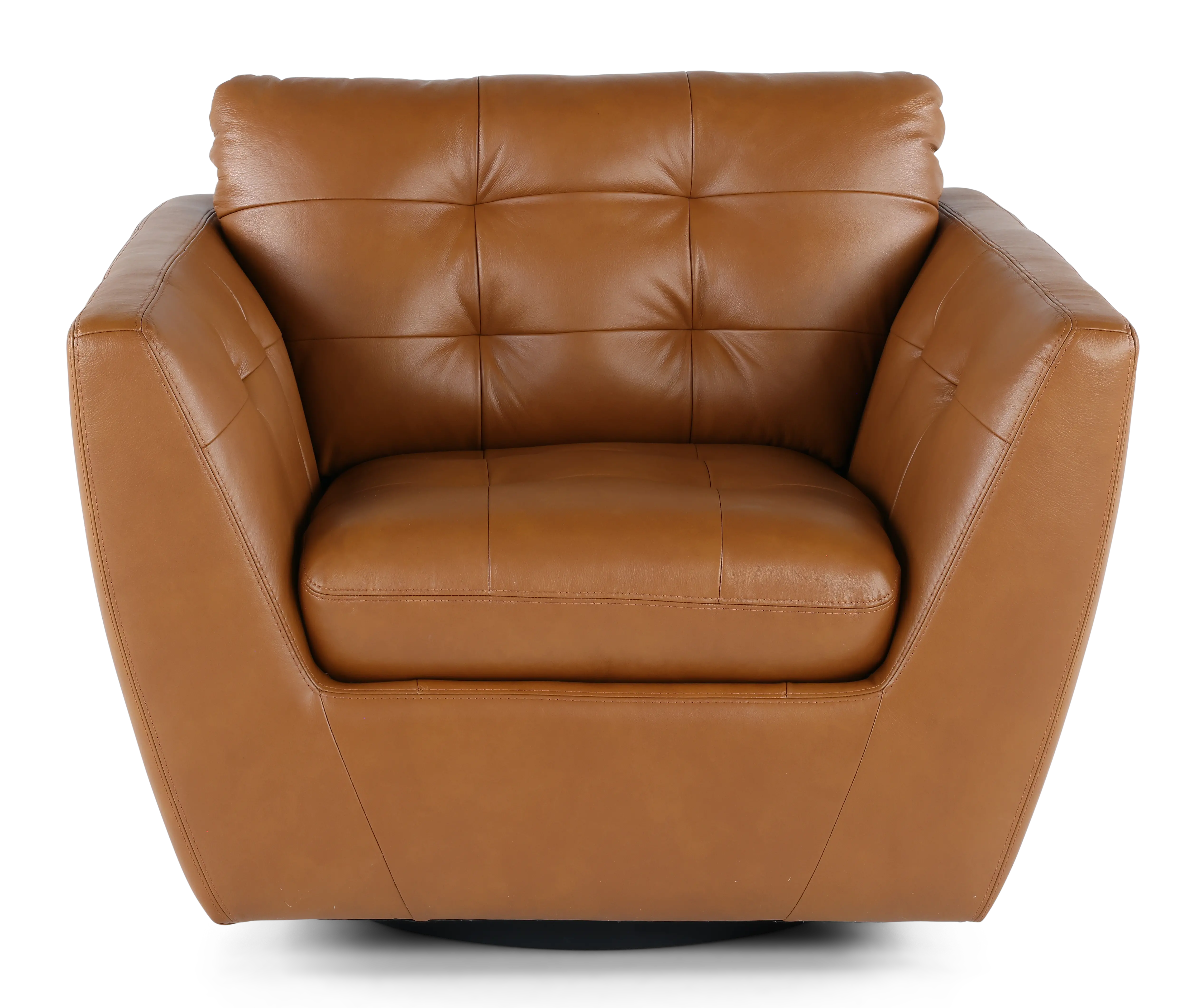 Tiffany Brown Leather Swivel Chair-4