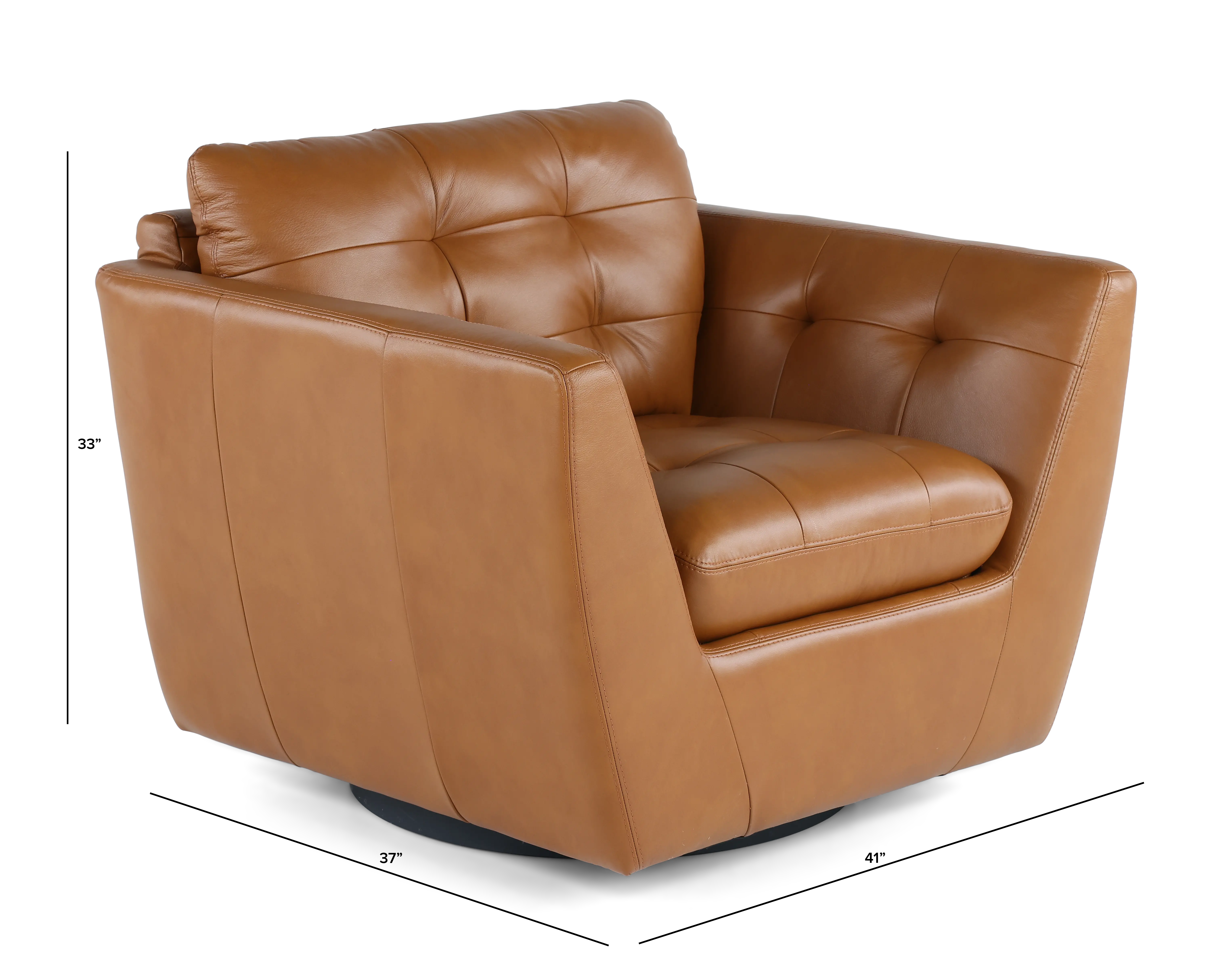 Tiffany Brown Leather Swivel Chair-3
