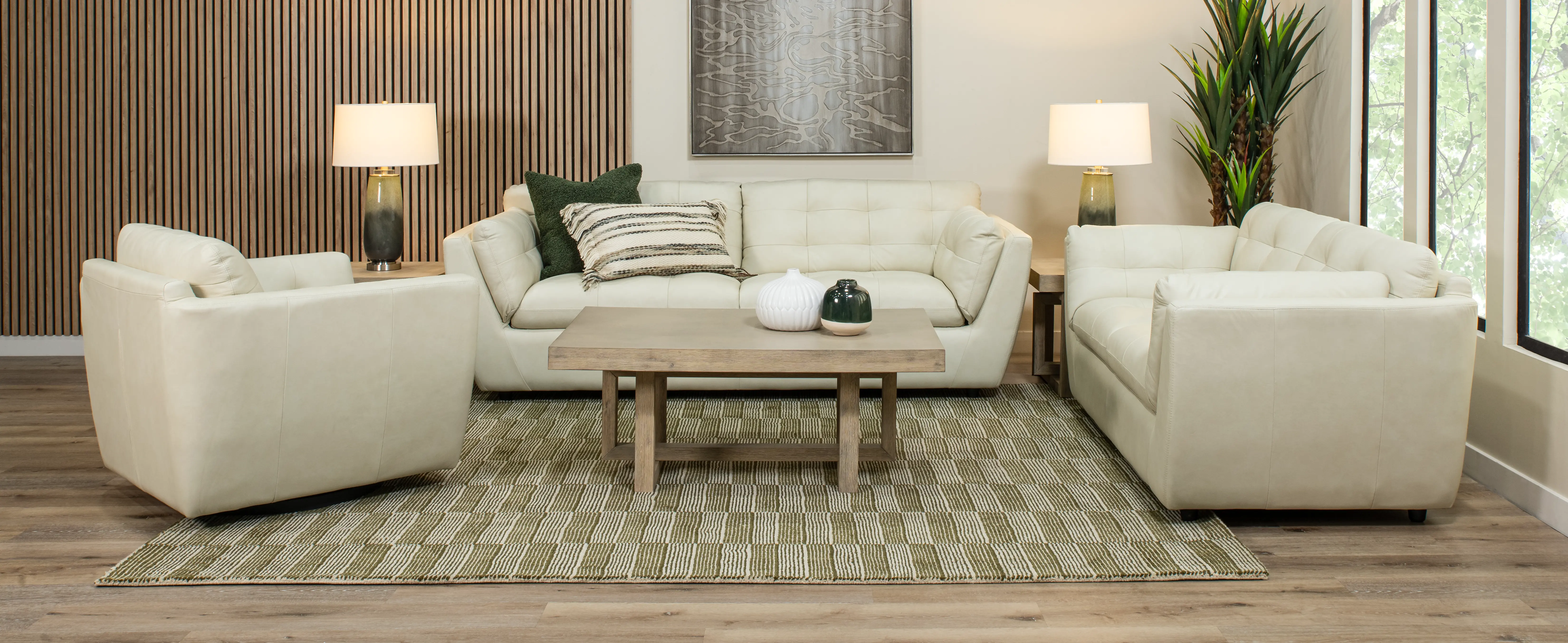 Tiffany White Leather Sofa-2