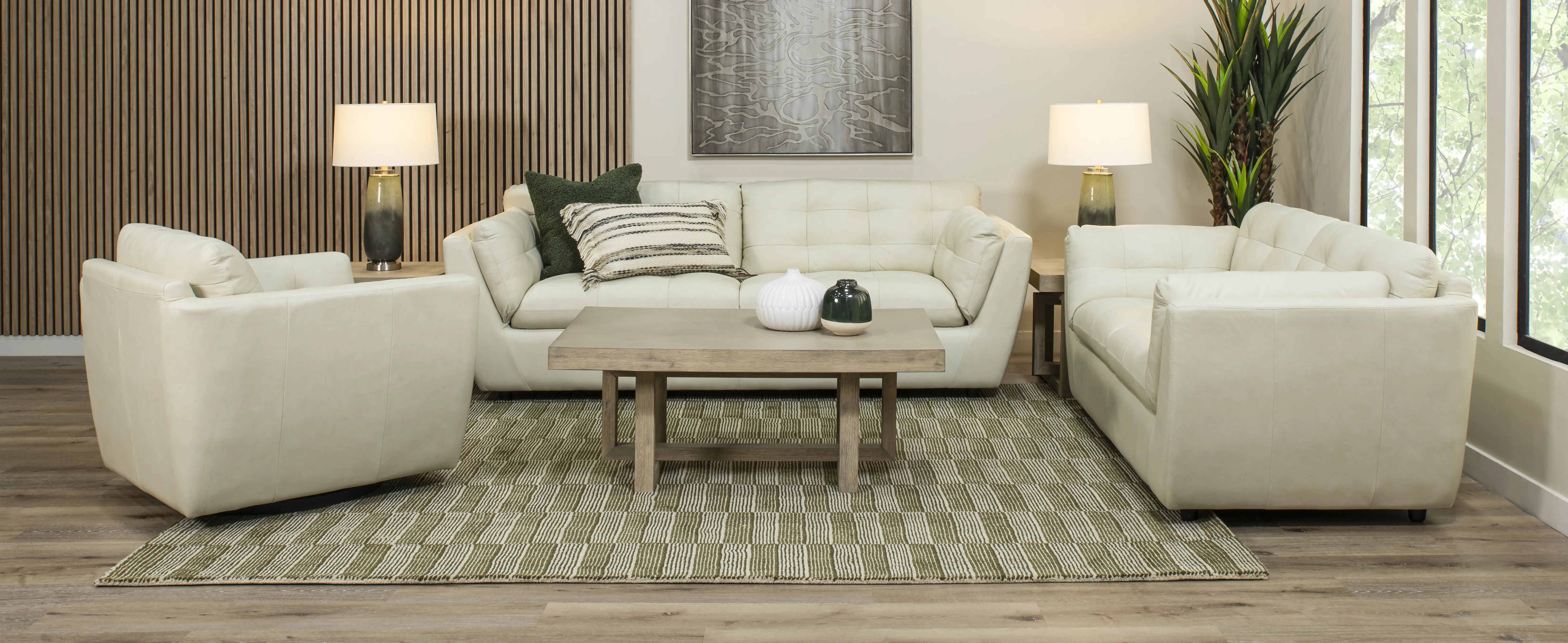Tiffany White Leather Sofa-2