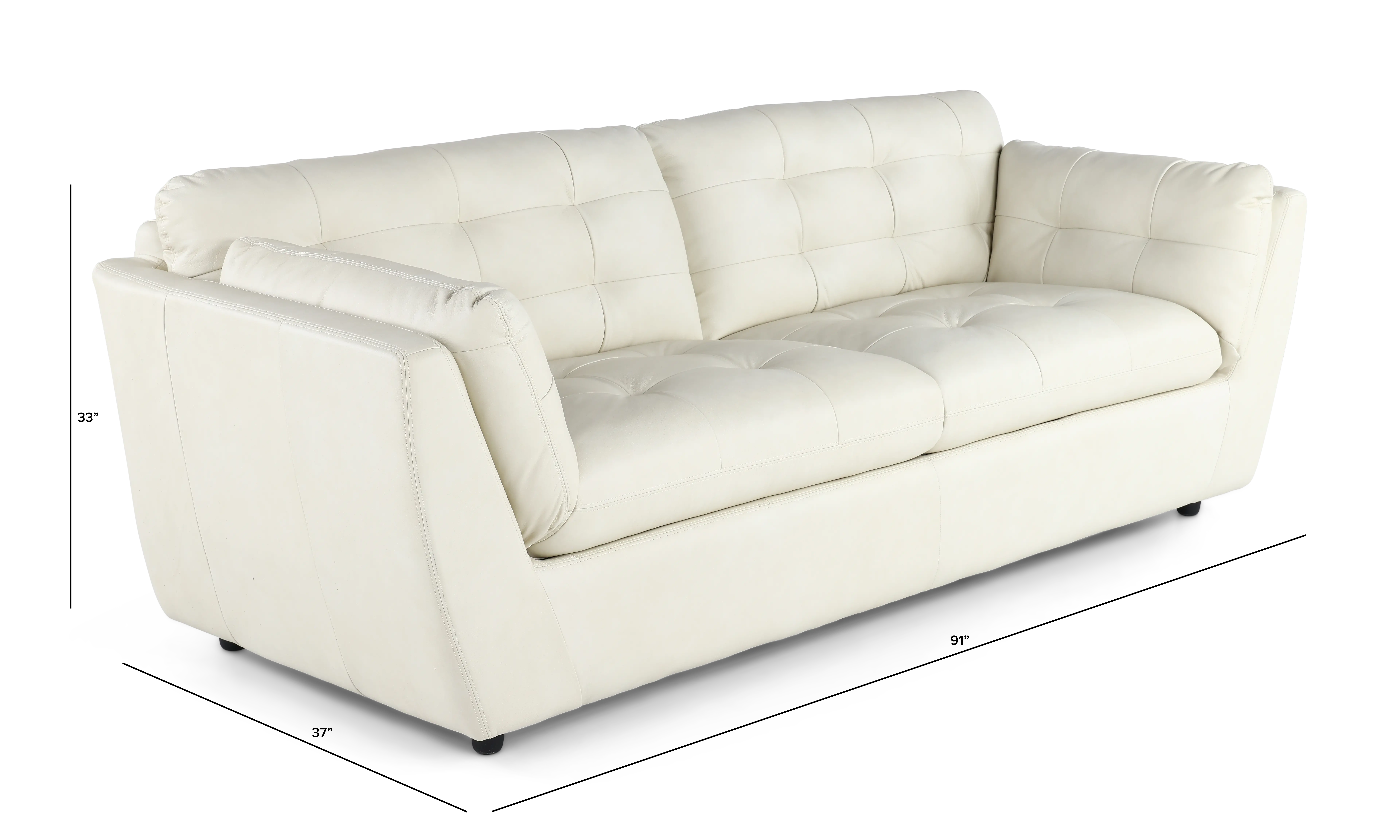 Tiffany White Leather Sofa-3