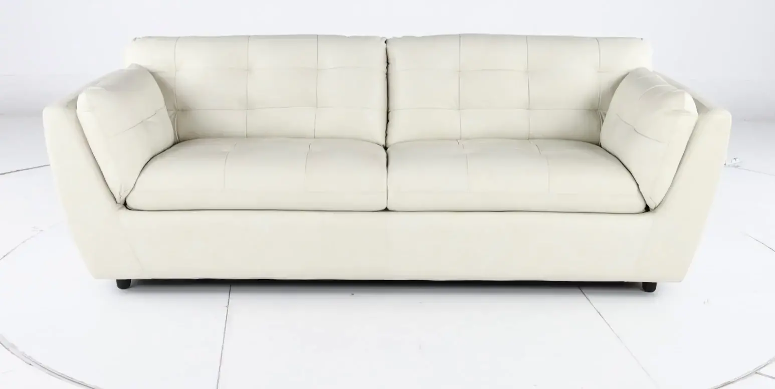 Tiffany White Leather Sofa-5