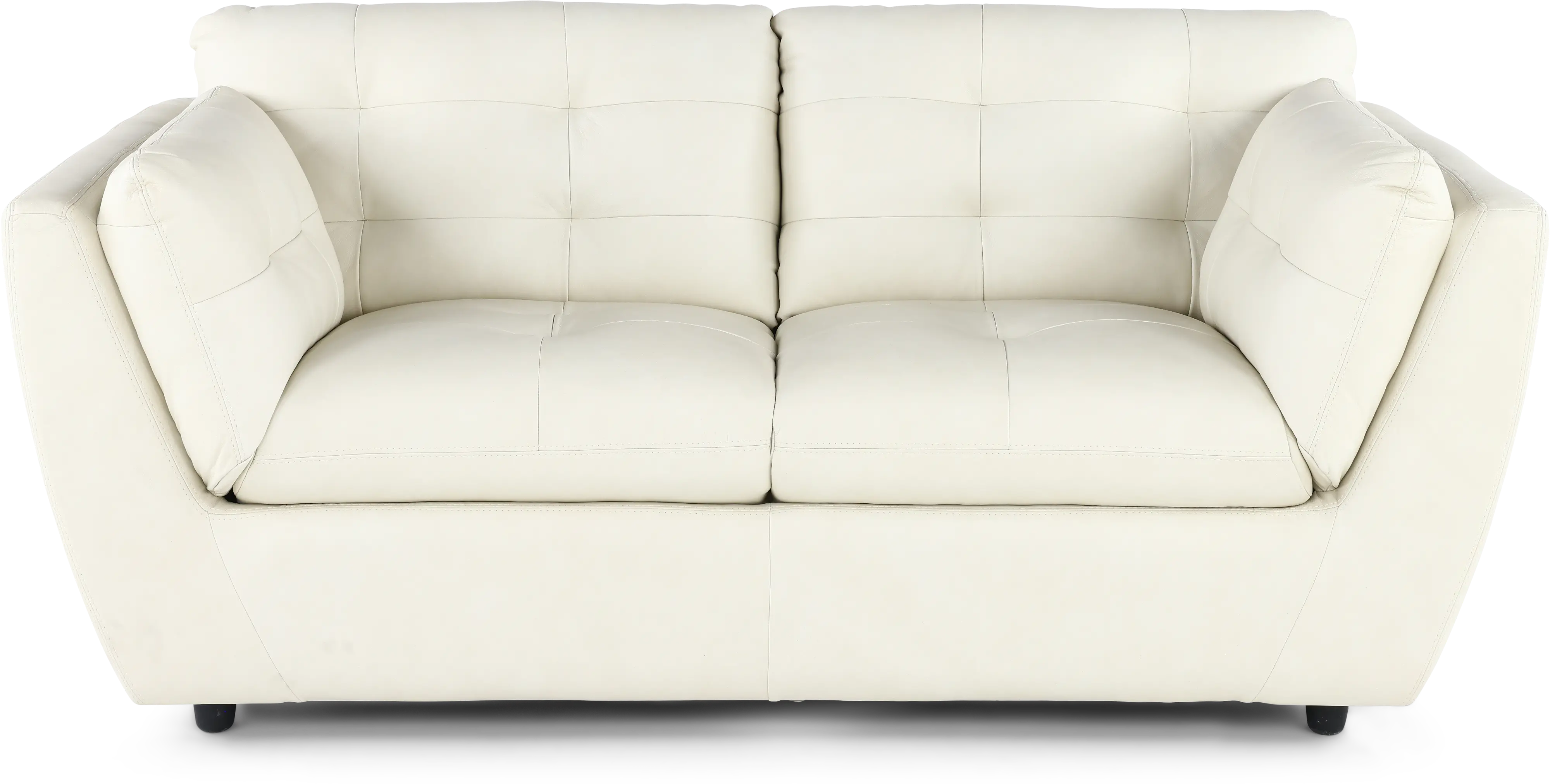 Tiffany White Leather Loveseat-1