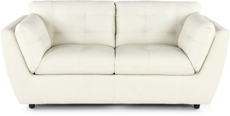 Tiffany White Leather Loveseat