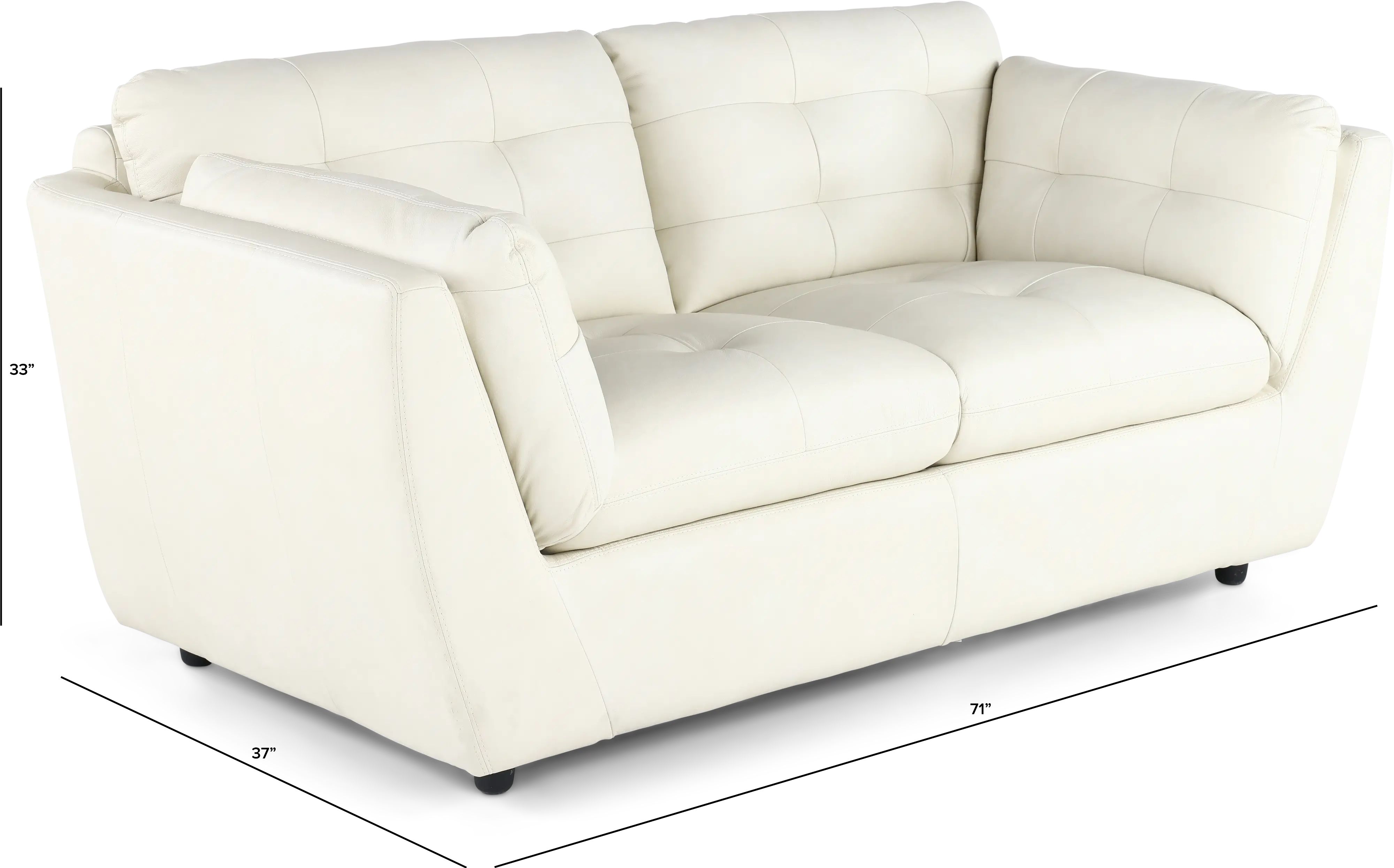 Tiffany White Leather Loveseat-3