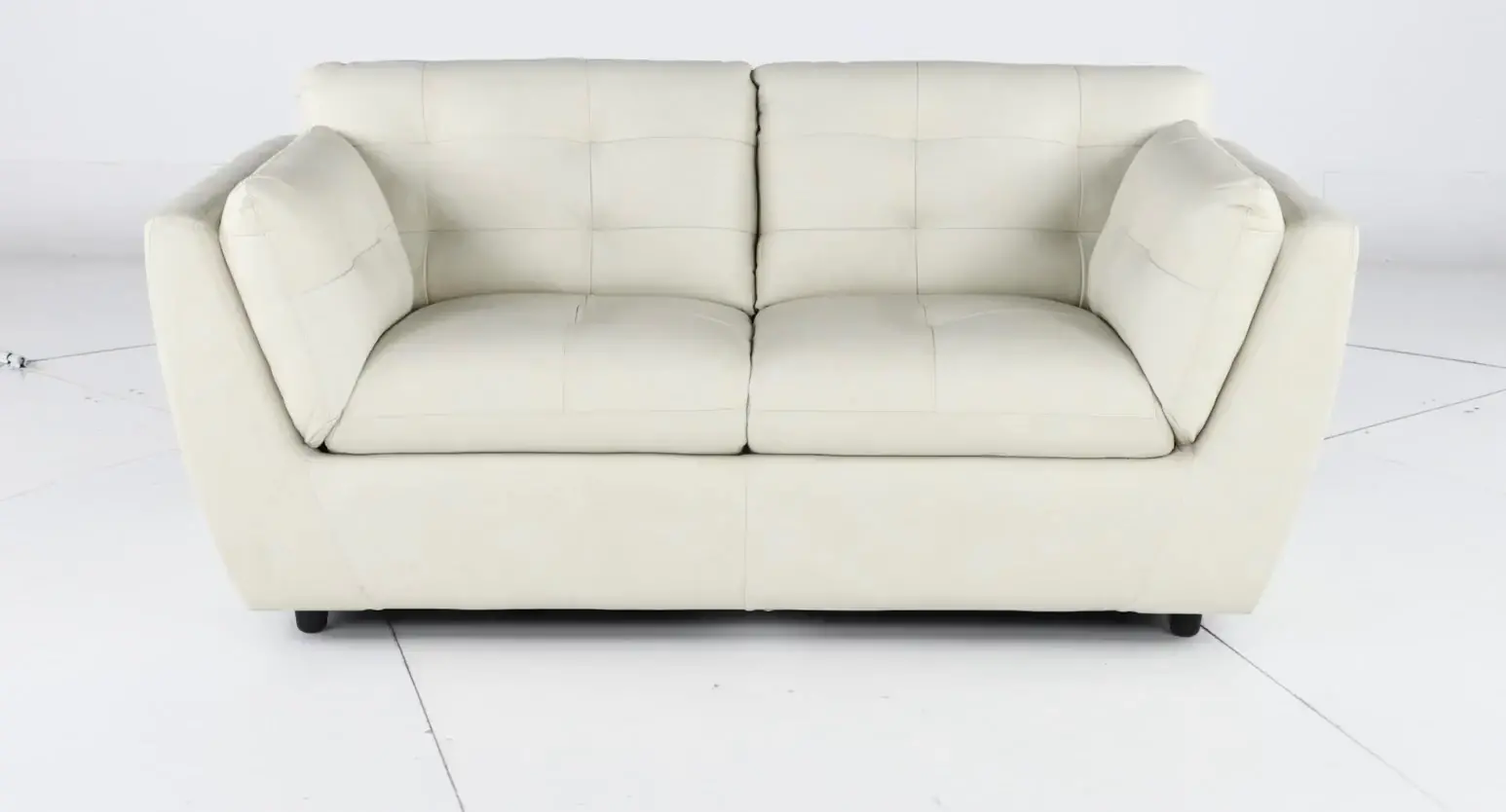 Tiffany White Leather Loveseat-5
